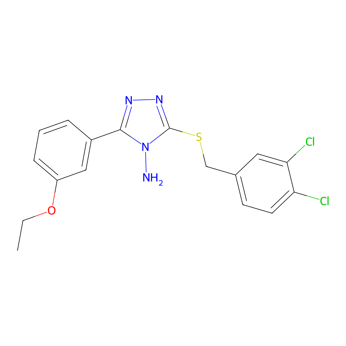 3-[(3,4-Dichlorophenyl)methylthio]-5-(3-ethoxyphenyl)-1,2,4-triazole-4-ylamine molecular structure, CAS 577961-81-0