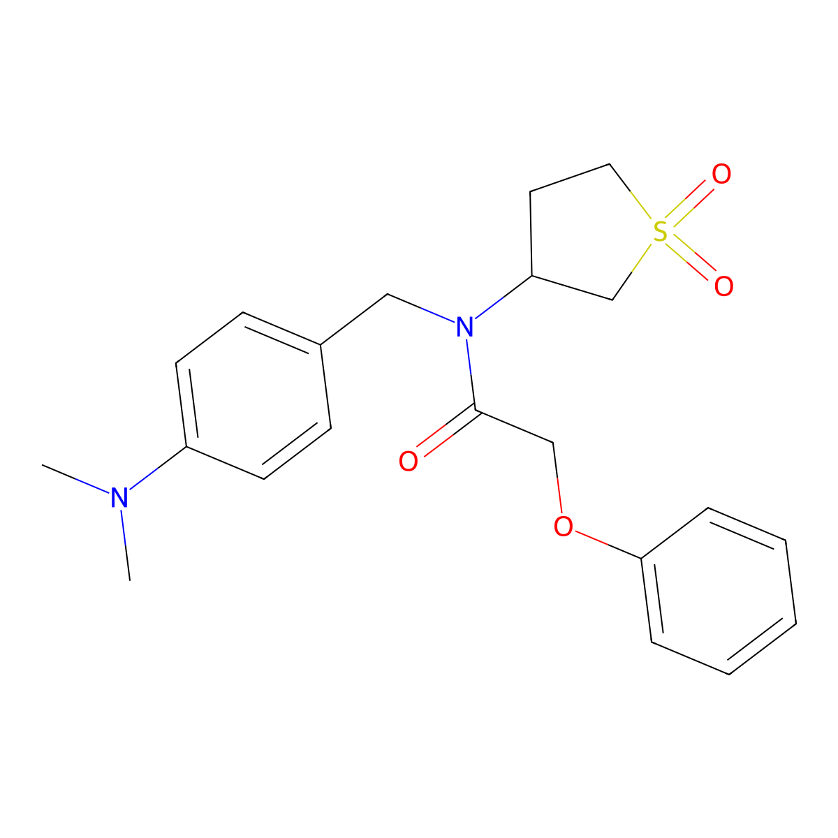 N-[4-(dimethylamino)benzyl]-N-(1,1-dioxidotetrahydrothiophen-3-yl)-2-phenoxyacetamide molecular structure, CAS 577962-10-8