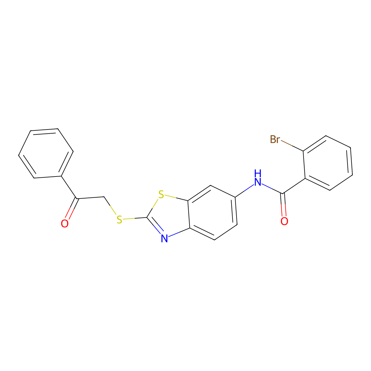 2-bromo-N-{2-[(2-oxo-2-phenylethyl)sulfanyl]-1,3-benzothiazol-6-yl}benzamide molecular structure, CAS 577963-44-1