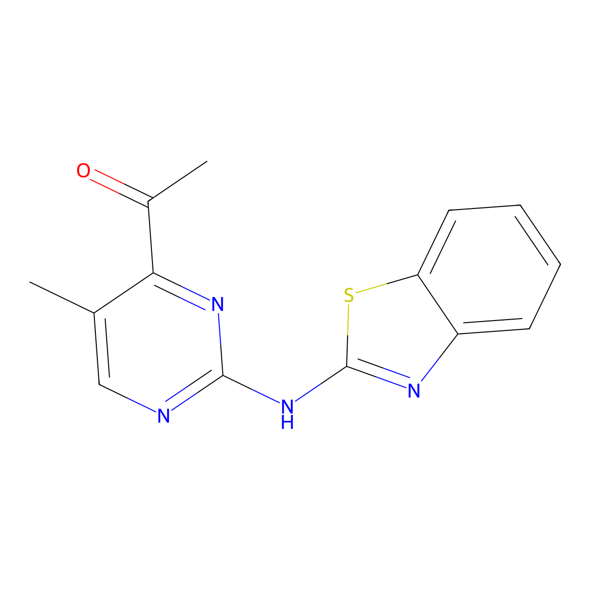 1-[2-(1,3-Benzothiazol-2-ylamino)-5-methylpyrimidin-4-yl]ethanone molecular structure, CAS 577963-72-5
