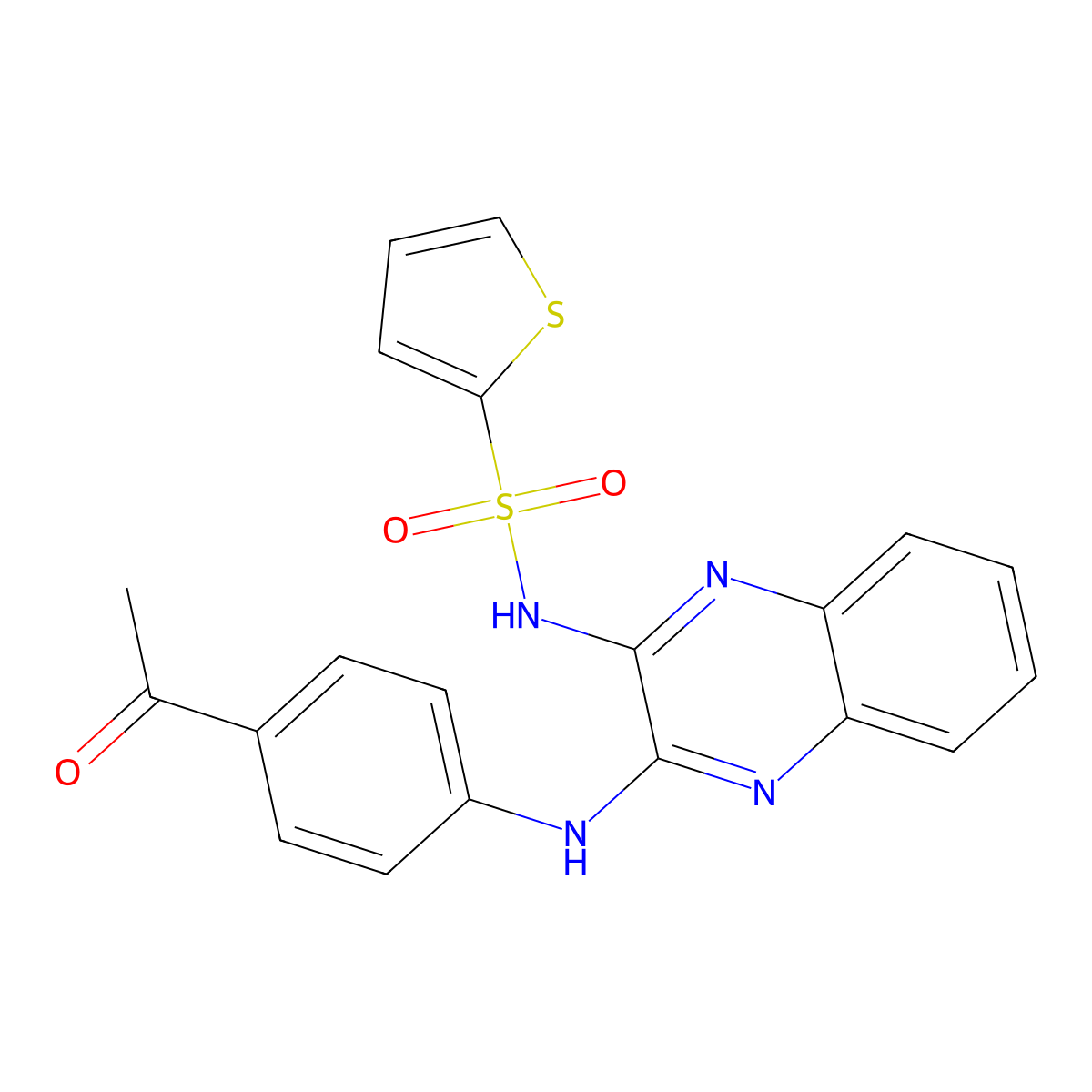 N-[3-(4-acetylanilino)quinoxalin-2-yl]thiophene-2-sulfonamide molecular structure, CAS 577963-88-3