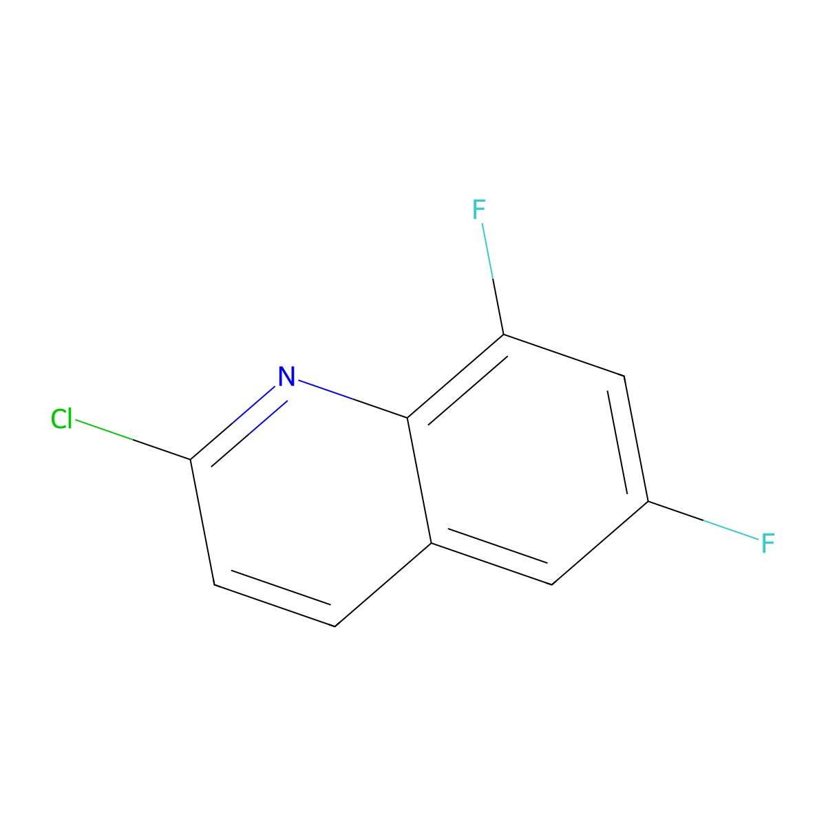 2-Chloro-6,8-difluoroquinoline molecular structure, CAS 577967-70-5