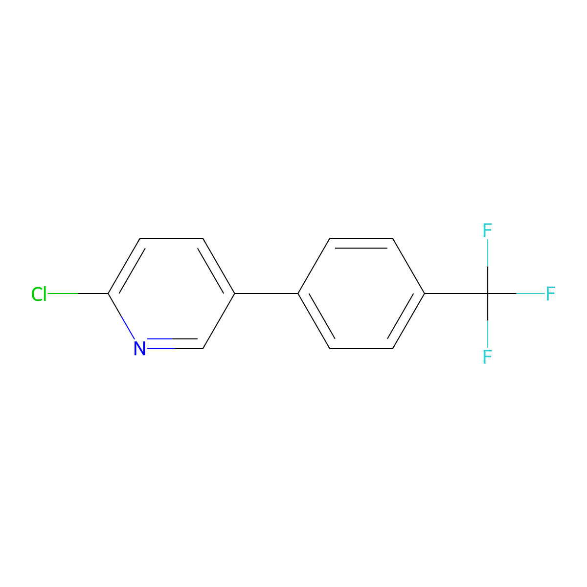 2-Chloro-5-[4-(trifluoromethyl)phenyl]pyridine molecular structure, CAS 577967-78-3