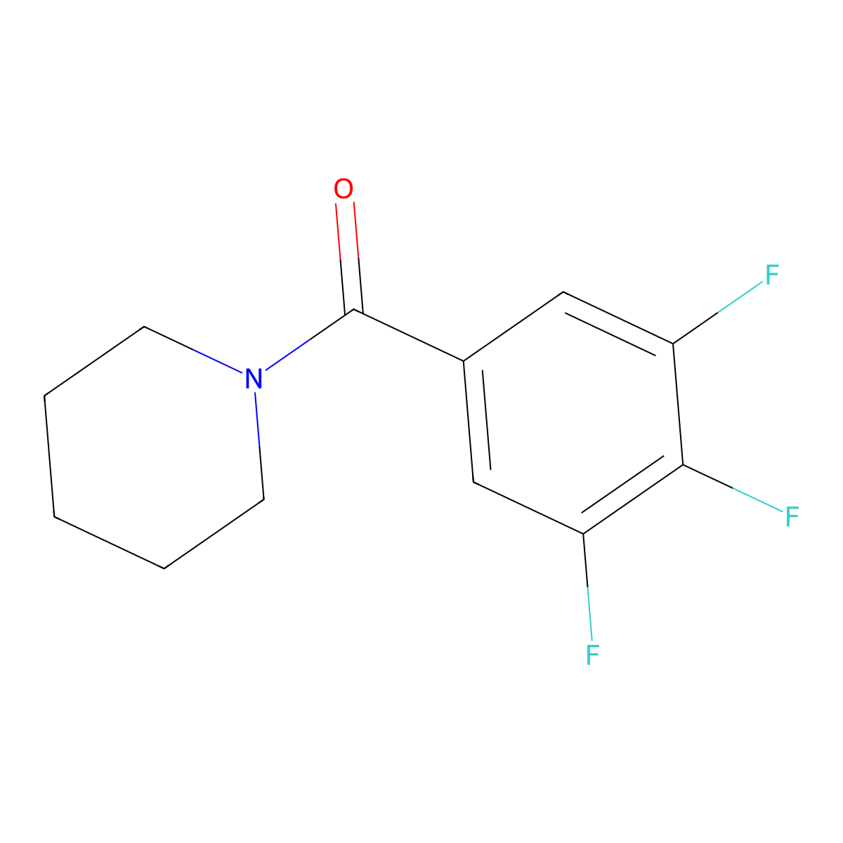 1-Piperidinyl(3,4,5-trifluorophenyl)methanone molecular structure, CAS 577967-82-9