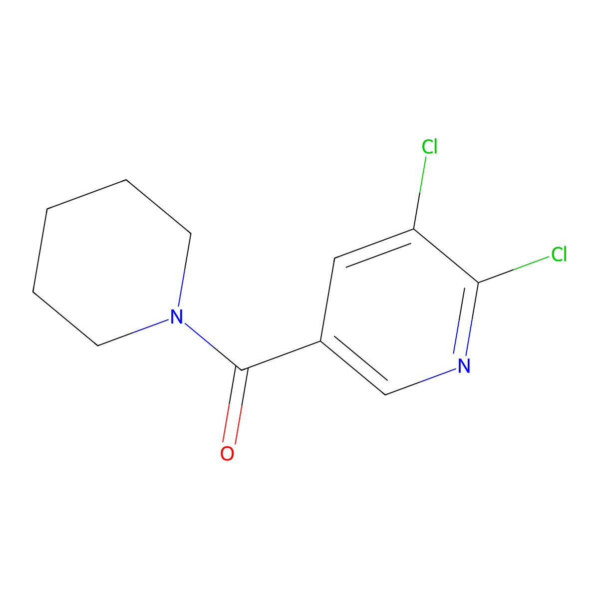 2,3-Dichloro-5-(piperidine-1-carbonyl)pyridine molecular structure, CAS 577967-83-0