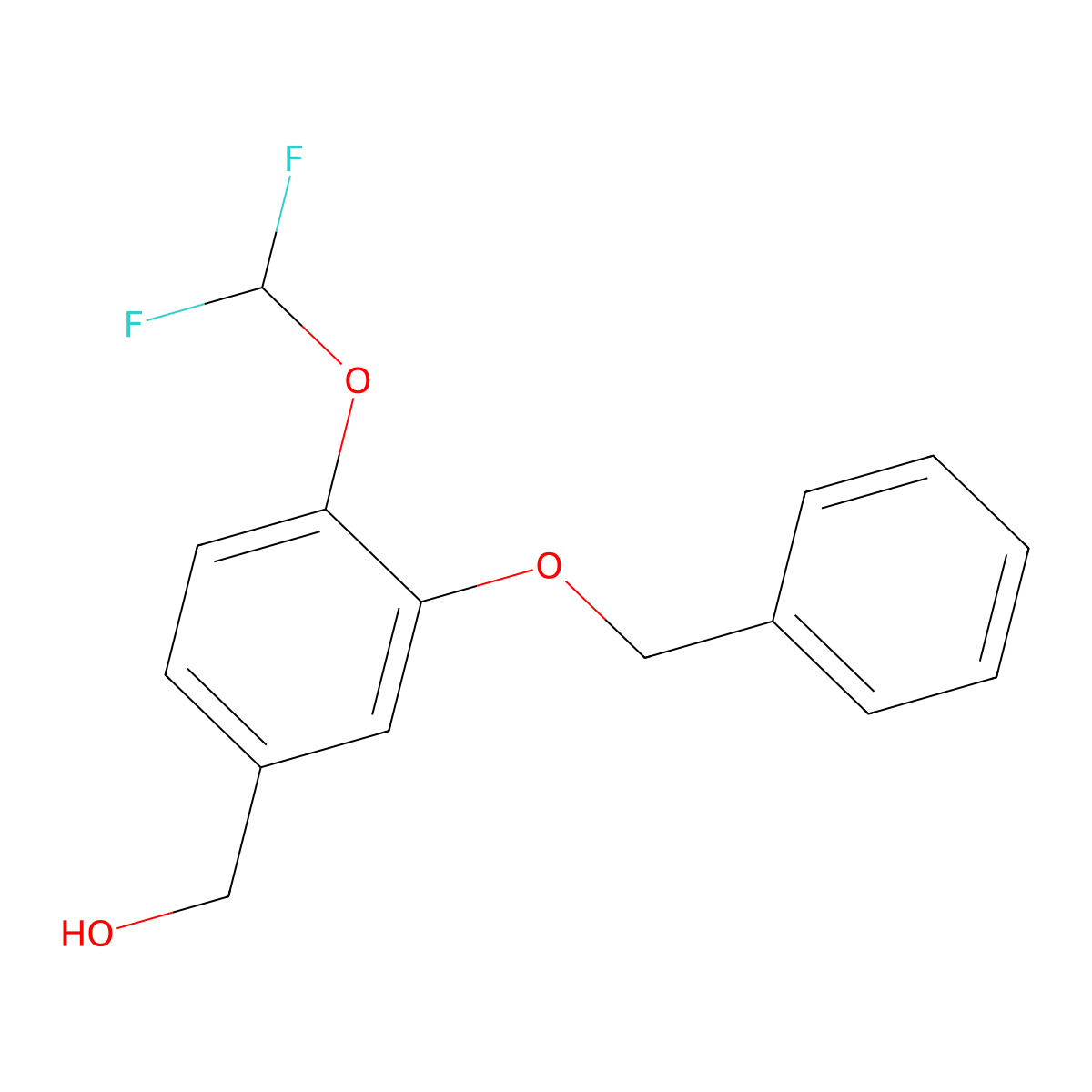 4-(Difluoromethoxy)-3-(phenylmethoxy)benzenemethanol molecular structure, CAS 577968-59-3
