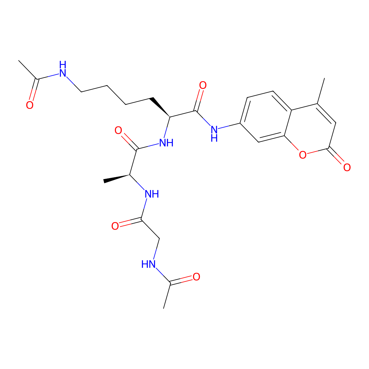 Ac-Gly-Ala-Lys(Ac)-AMC molecular structure, CAS 577969-56-3