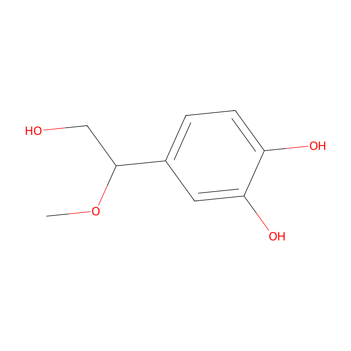 4-(2-Hydroxy-1-methoxyethyl)benzene-1,2-diol molecular structure, CAS 577976-26-2