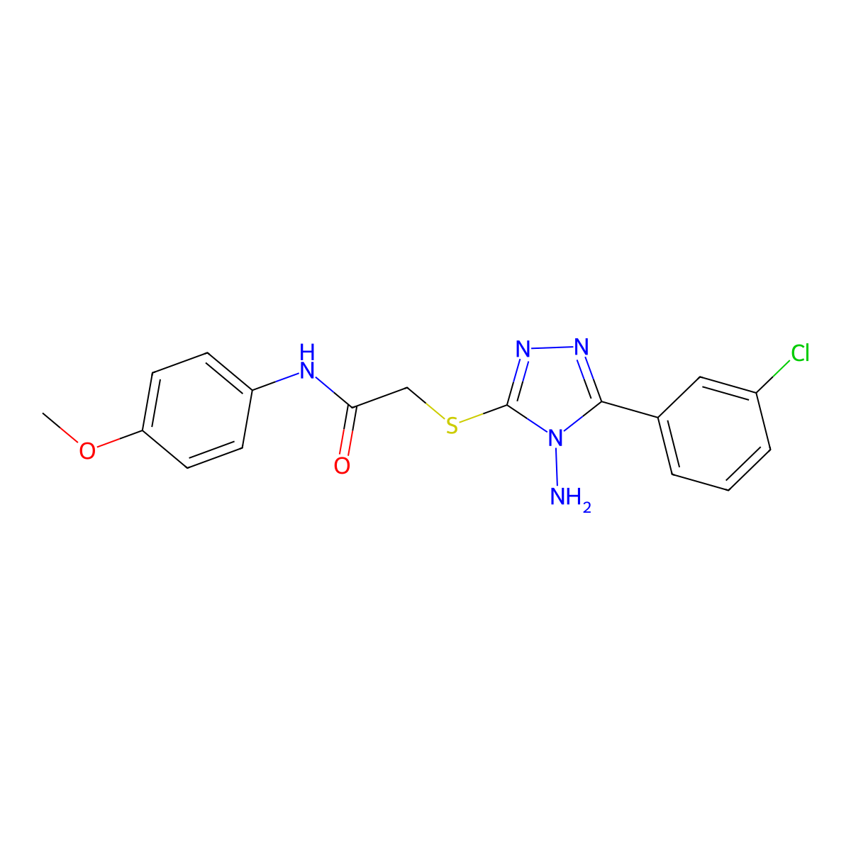 2-((4-Amino-5-(3-CL-PH)-4H-1,2,4-triazol-3-YL)thio)-N-(4-methoxyphenyl)acetamide molecular structure, CAS 577981-05-6