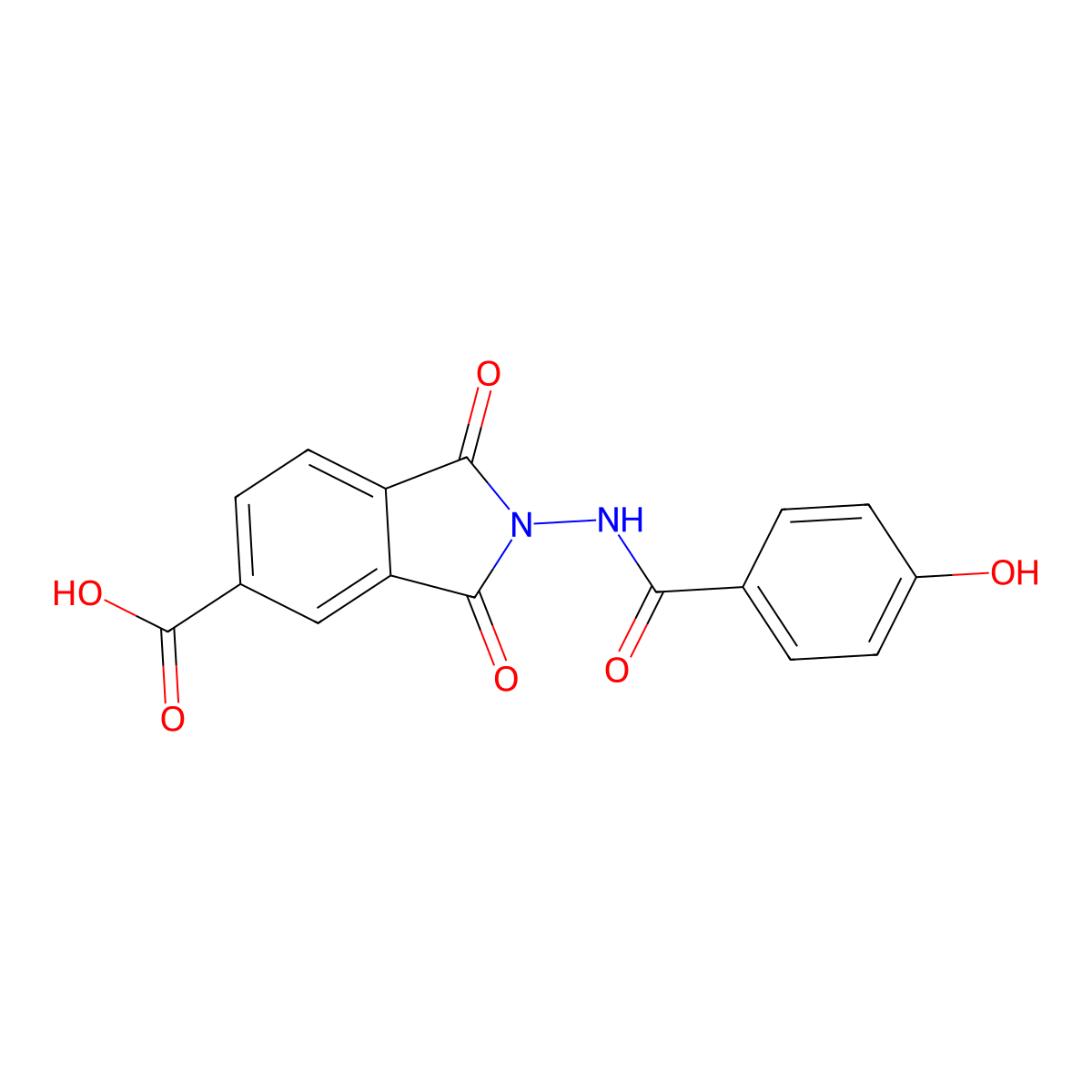 2-(4-Hydroxybenzamido)-1,3-dioxoisoindoline-5-carboxylic acid molecular structure, CAS 577982-36-6