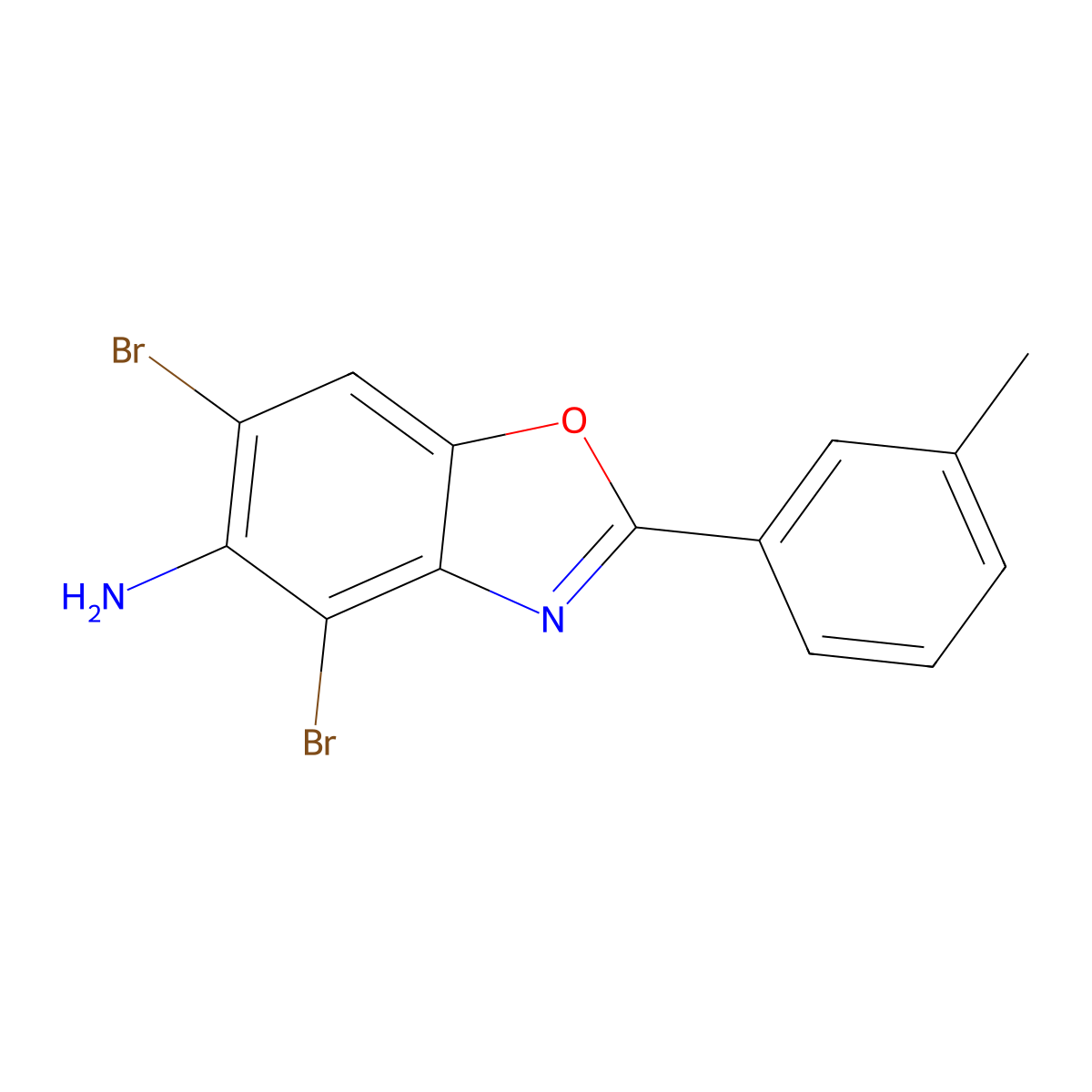4,6-Dibromo-2-(3-methylphenyl)-1,3-benzoxazol-5-amine molecular structure, CAS 577983-57-4