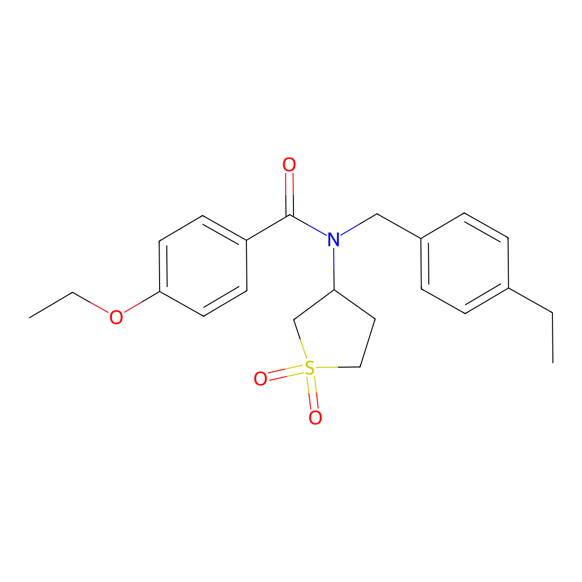 N-(1,1-dioxidotetrahydrothiophen-3-yl)-4-ethoxy-N-(4-ethylbenzyl)benzamide molecular structure, CAS 577983-60-9