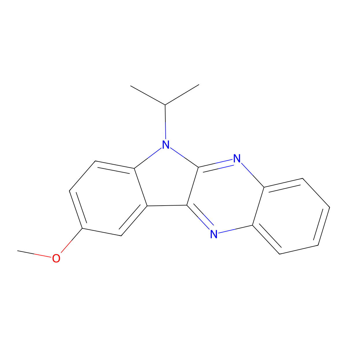 6-isopropyl-9-methoxy-6H-indolo[2,3-b]quinoxaline molecular structure, CAS 577985-02-5