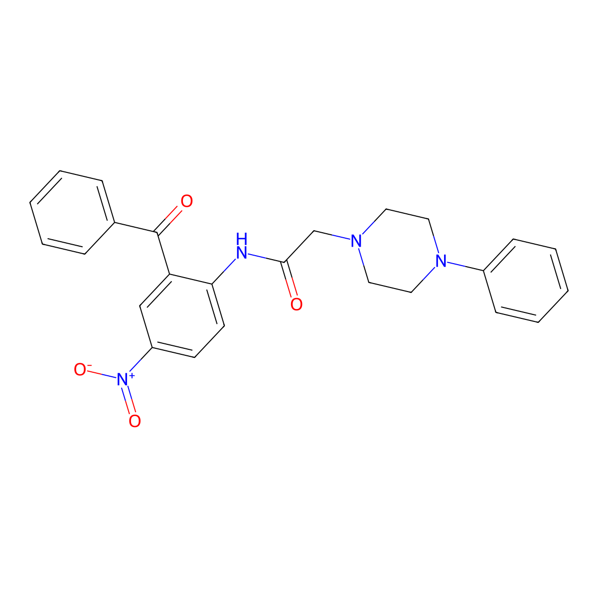 N-(2-benzoyl-4-nitrophenyl)-2-(4-phenylpiperazin-1-yl)acetamide molecular structure, CAS 577985-14-9