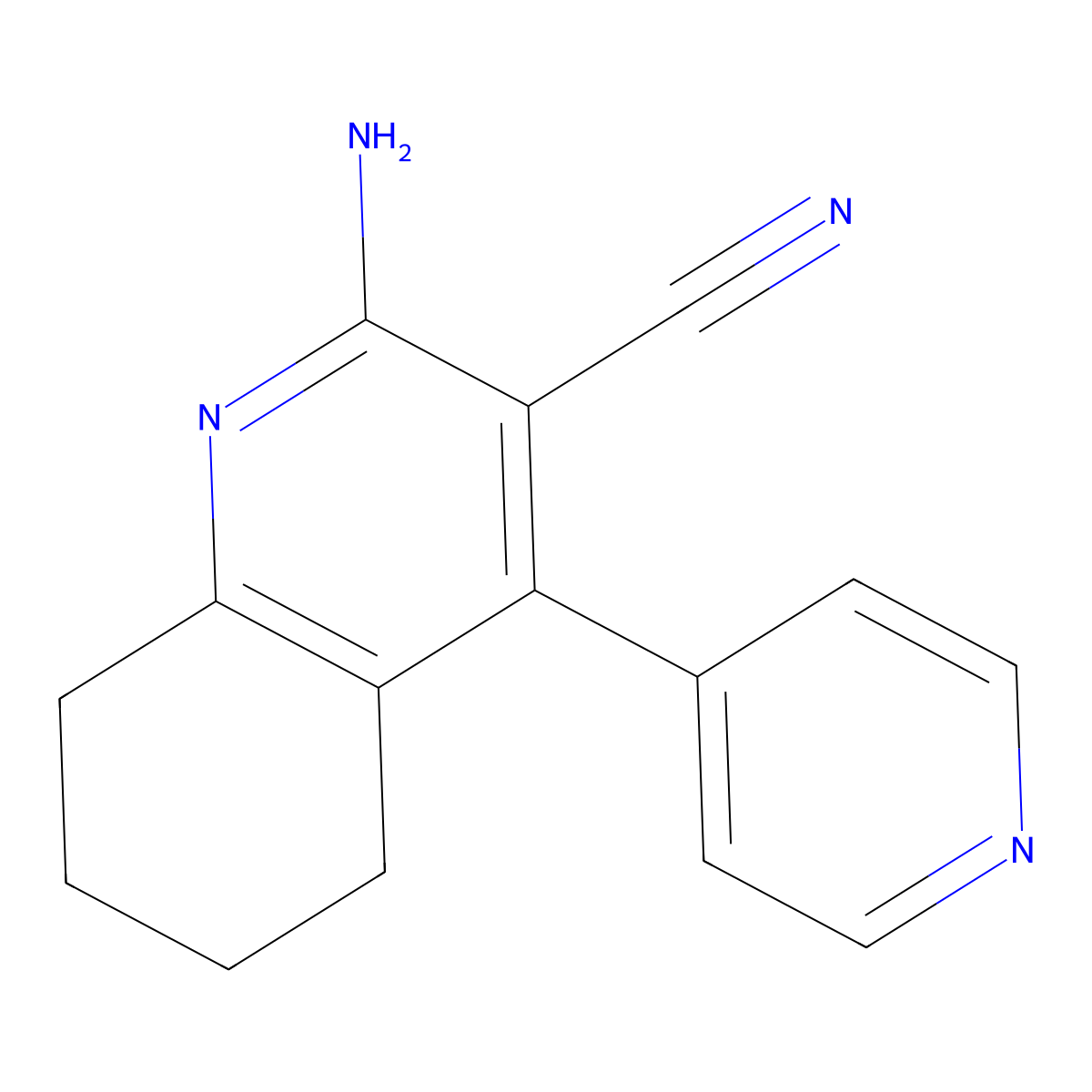 2-Amino-4-pyridin-4-yl-5,6,7,8-tetrahydroquinoline-3-carbonitrile molecular structure, CAS 577985-54-7