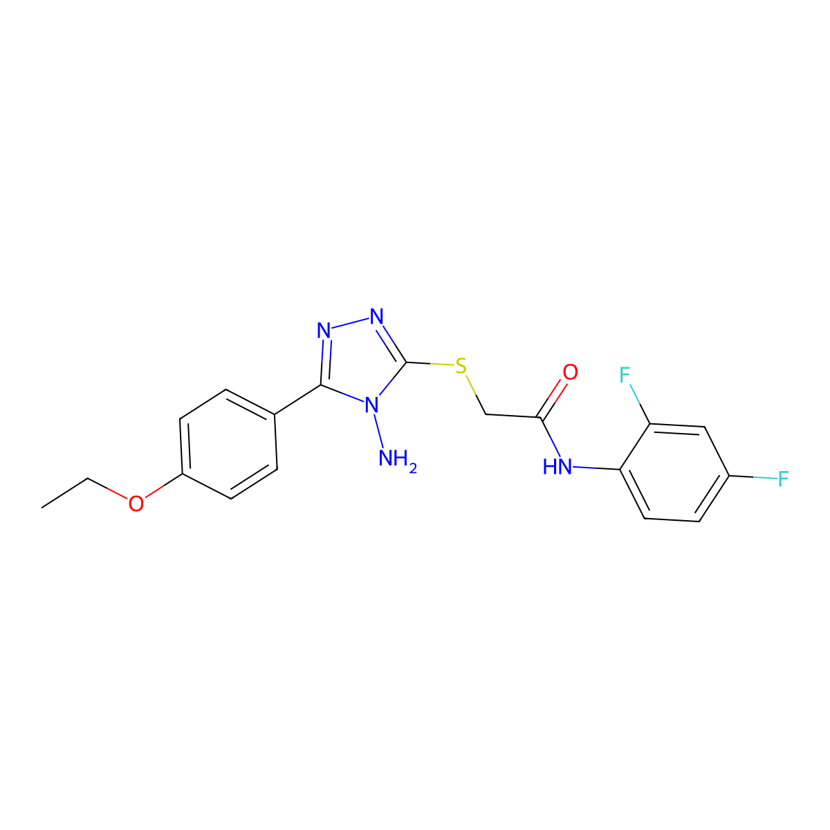 2-{[4-amino-5-(4-ethoxyphenyl)-4H-1,2,4-triazol-3-yl]sulfanyl}-N-(2,4-difluorophenyl)acetamide molecular structure, CAS 577985-55-8