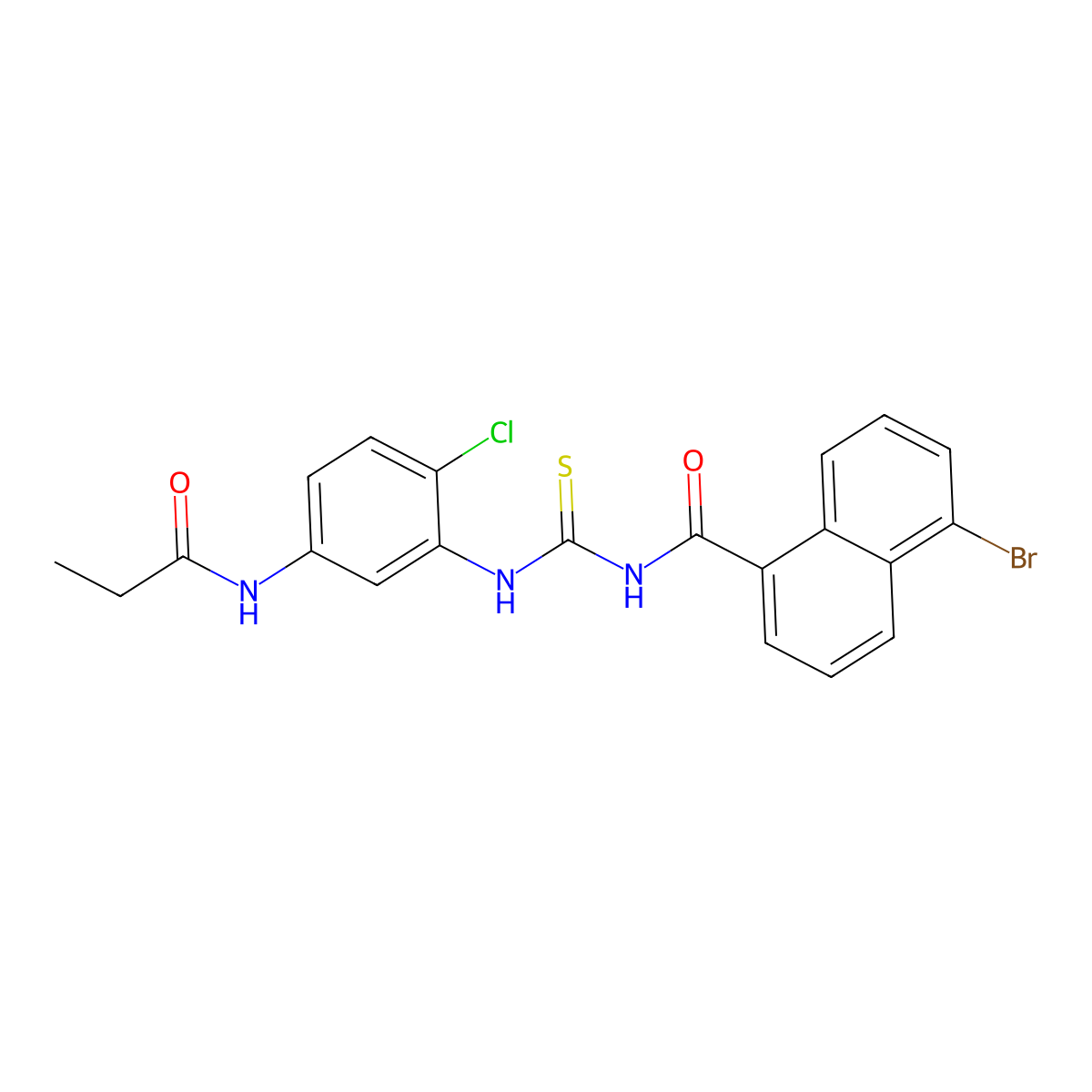 5-bromo-N-[[2-chloro-5-(propanoylamino)phenyl]carbamothioyl]naphthalene-1-carboxamide molecular structure, CAS 577985-63-8