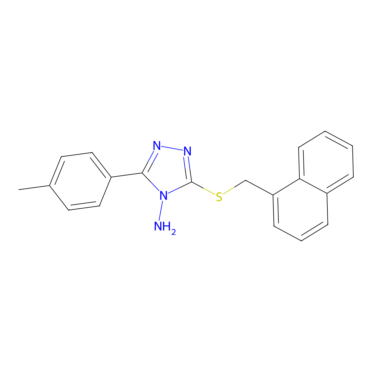 5-(4-Methylphenyl)-3-(naphthylmethylthio)-1,2,4-triazole-4-ylamine molecular structure, CAS 577985-66-1