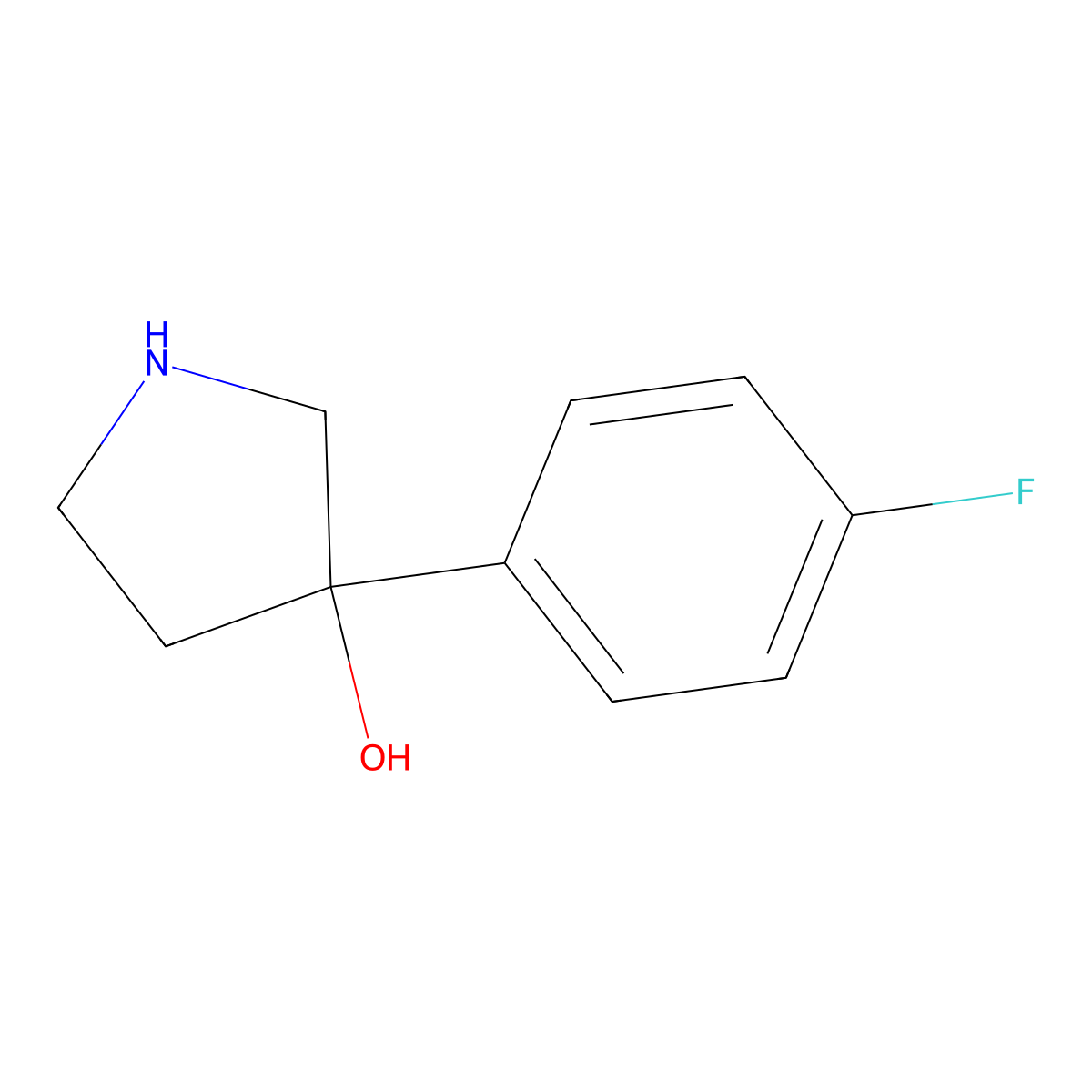 3-(4-Fluorophenyl)pyrrolidin-3-ol molecular structure, CAS 577986-35-7