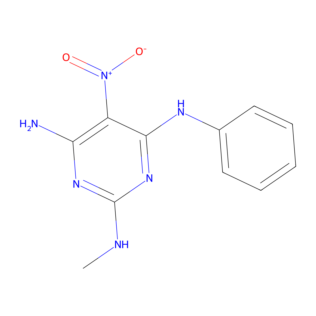 N2-methyl-5-nitro-N4-phenylpyrimidine-2,4,6-triamine molecular structure, CAS 577986-51-7