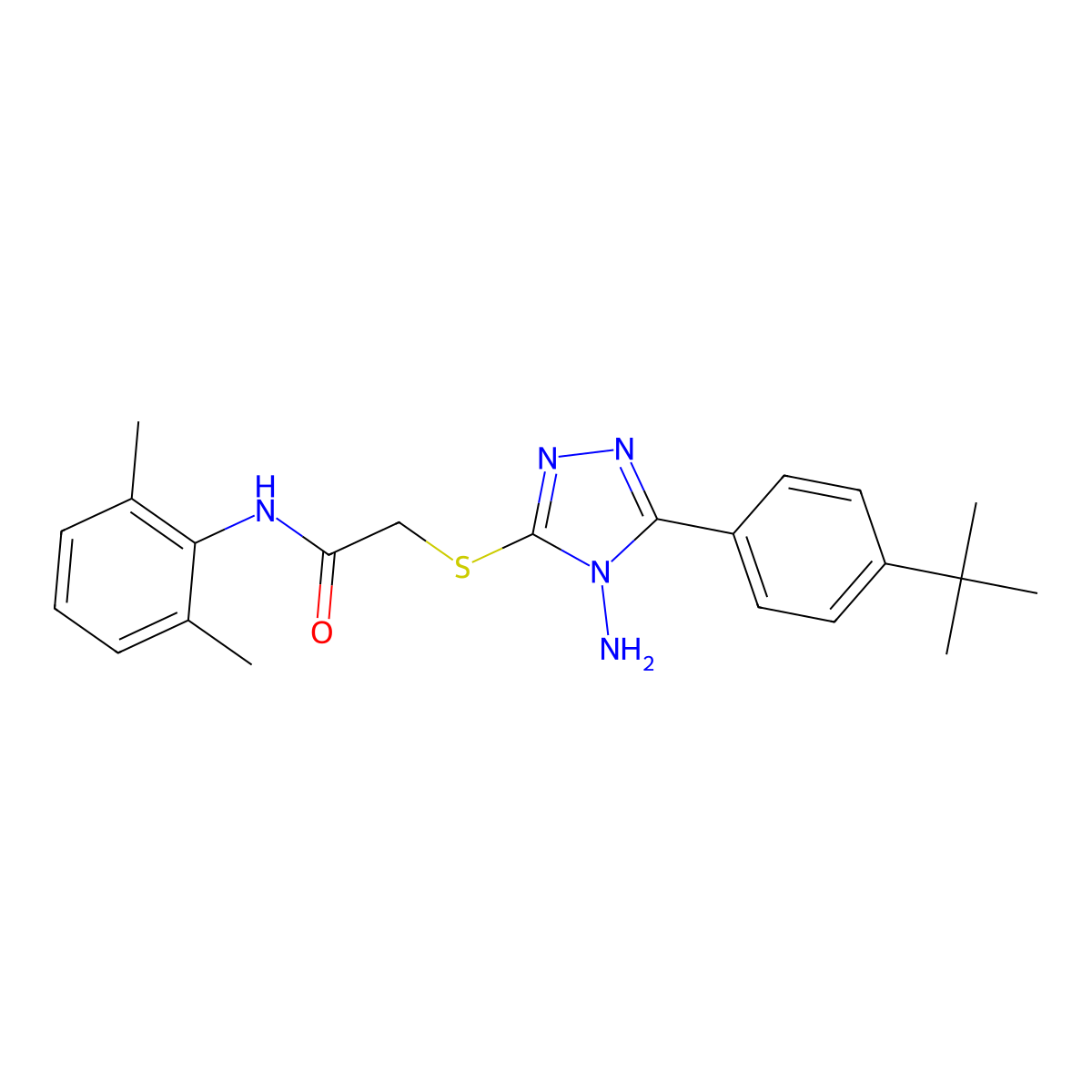 2-{[4-amino-5-(4-tert-butylphenyl)-4H-1,2,4-triazol-3-yl]sulfanyl}-N-(2,6-dimethylphenyl)acetamide molecular structure, CAS 577986-72-2