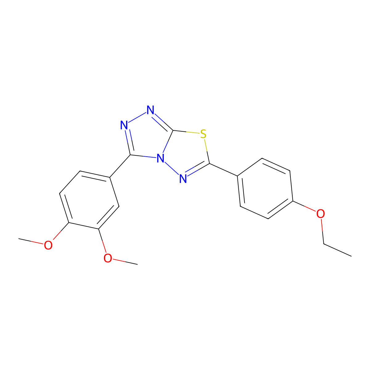 3-(3,4-Dimethoxyphenyl)-6-(4-ethoxyphenyl)-[1,2,4]triazolo[3,4-b][1,3,4]thiadiazole molecular structure, CAS 577986-75-5