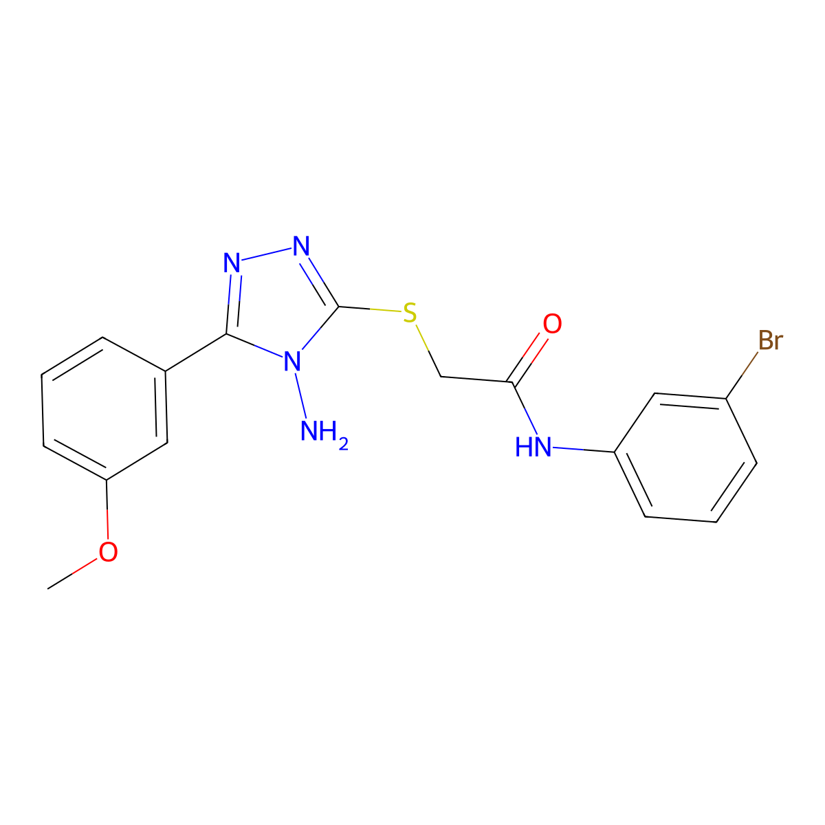 2-[4-amino-5-(3-methoxyphenyl)(1,2,4-triazol-3-ylthio)]-N-(3-bromophenyl)aceta mide molecular structure, CAS 577987-34-9
