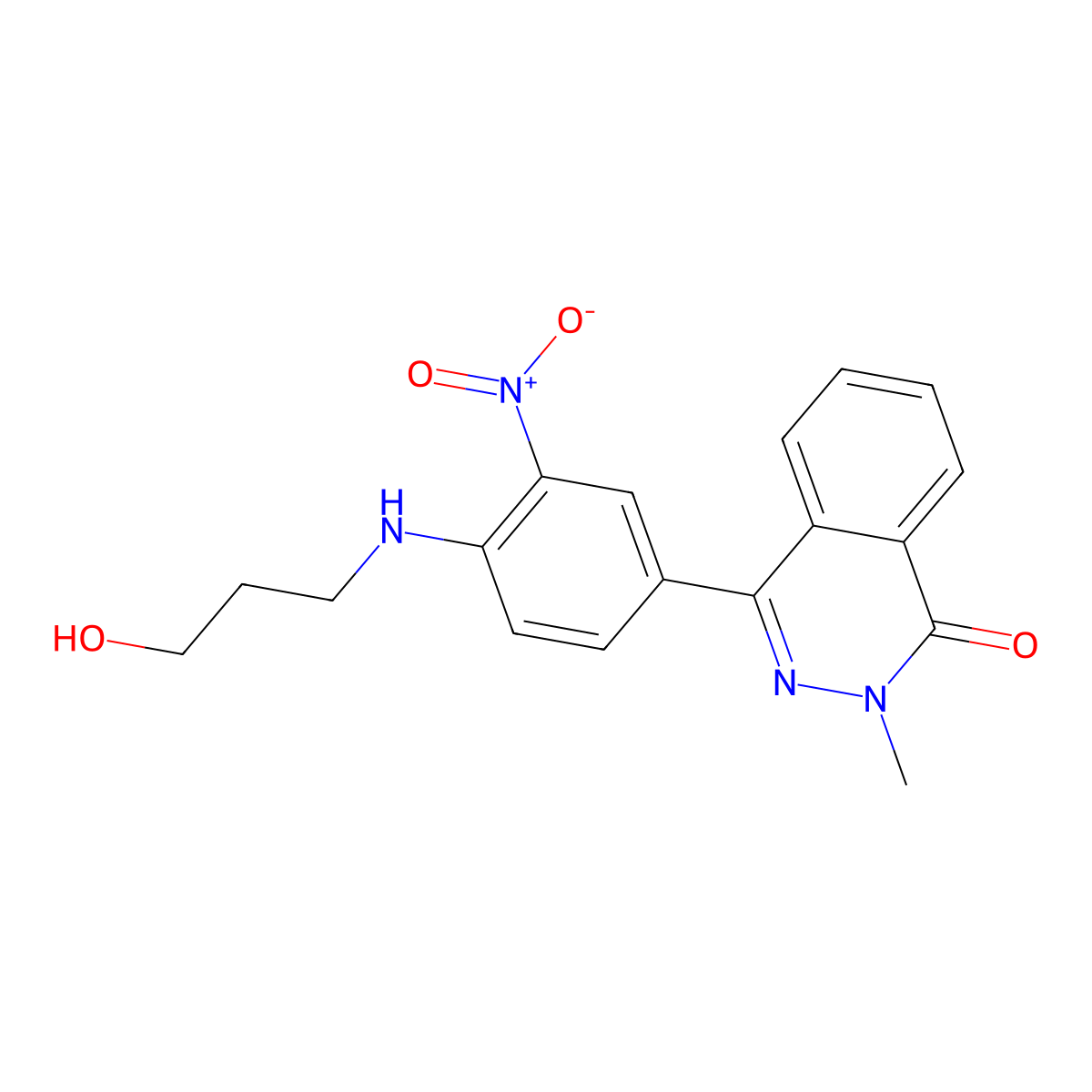 4-[4-(3-Hydroxypropylamino)-3-nitrophenyl]-2-methylphthalazin-1-one molecular structure, CAS 577987-50-9