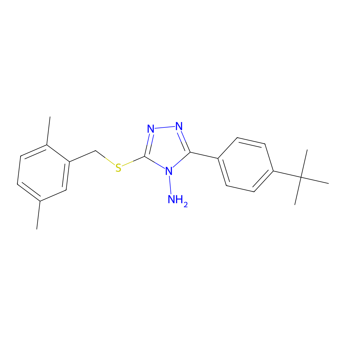 3-(4-tert-butylphenyl)-5-[(2,5-dimethylbenzyl)sulfanyl]-4H-1,2,4-triazol-4-amine molecular structure, CAS 577987-54-3