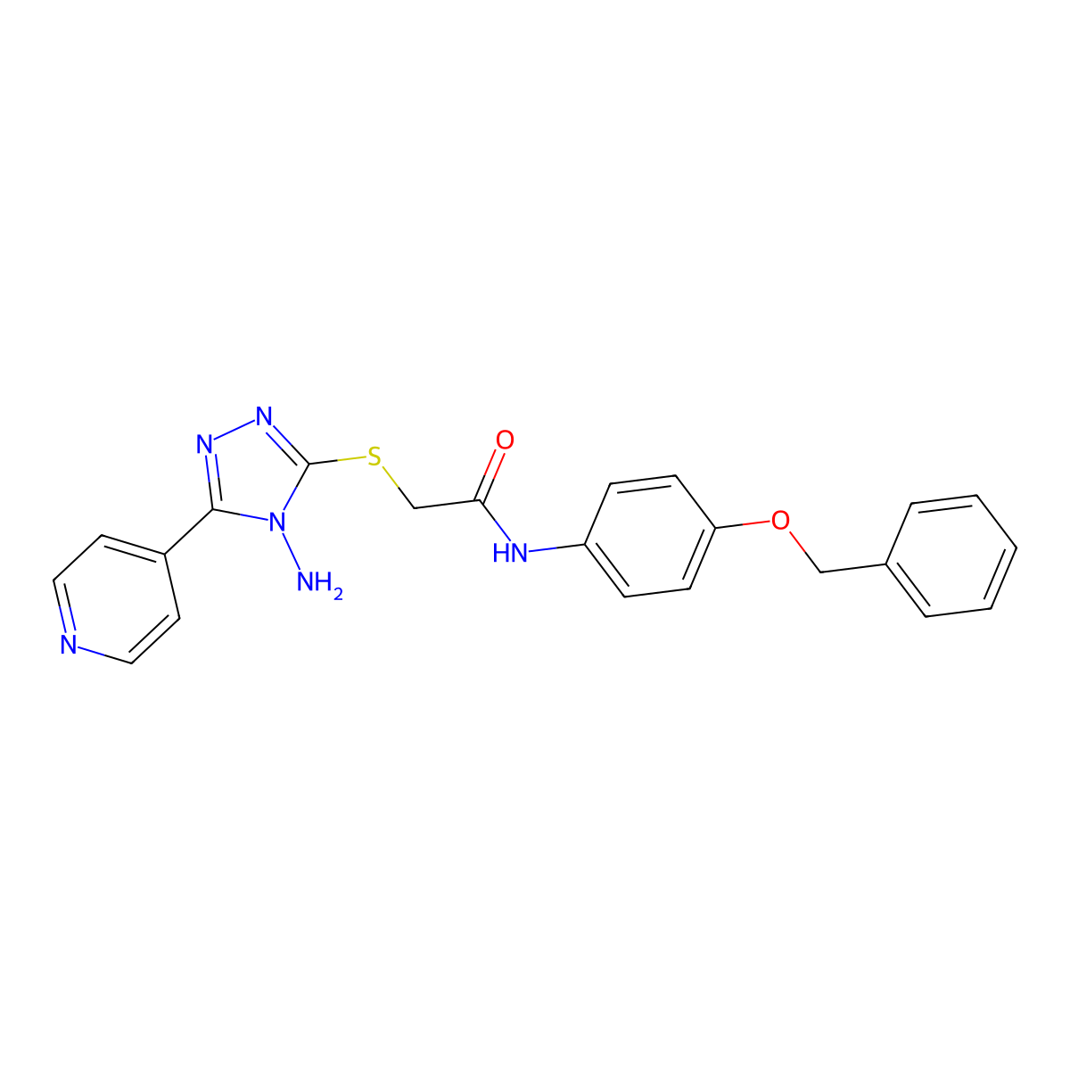 2-(4-amino-5-(4-pyridyl)(1,2,4-triazol-3-ylthio))-N-[4-(phenylmethoxy)phenyl]a cetamide molecular structure, CAS 577987-92-9