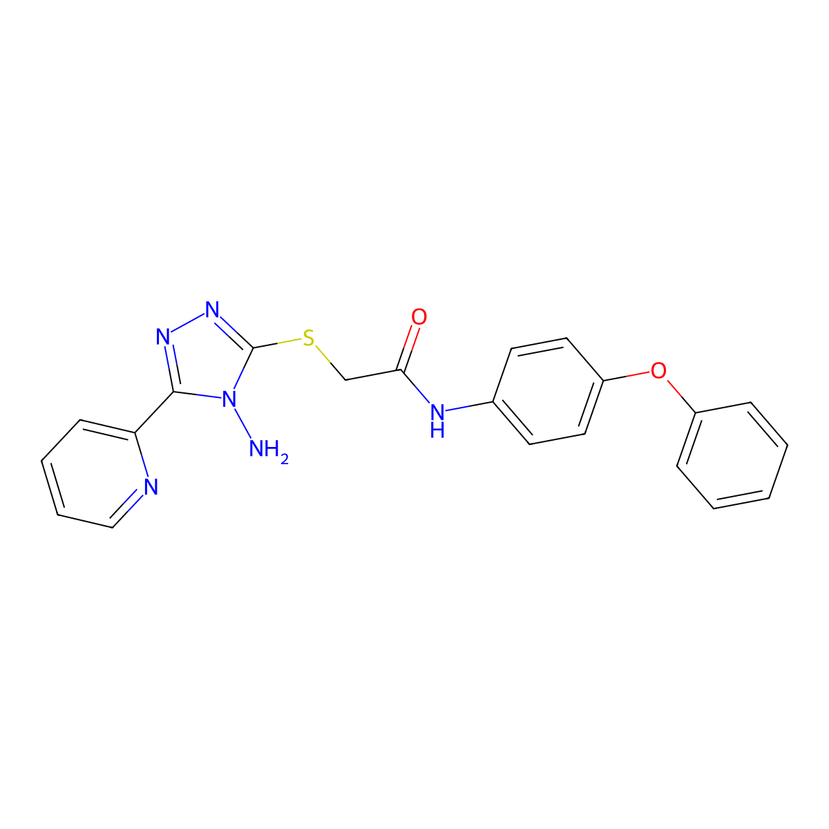 2-{[4-amino-5-(pyridin-2-yl)-4H-1,2,4-triazol-3-yl]sulfanyl}-N-(4-phenoxyphenyl)acetamide molecular structure, CAS 577989-97-0