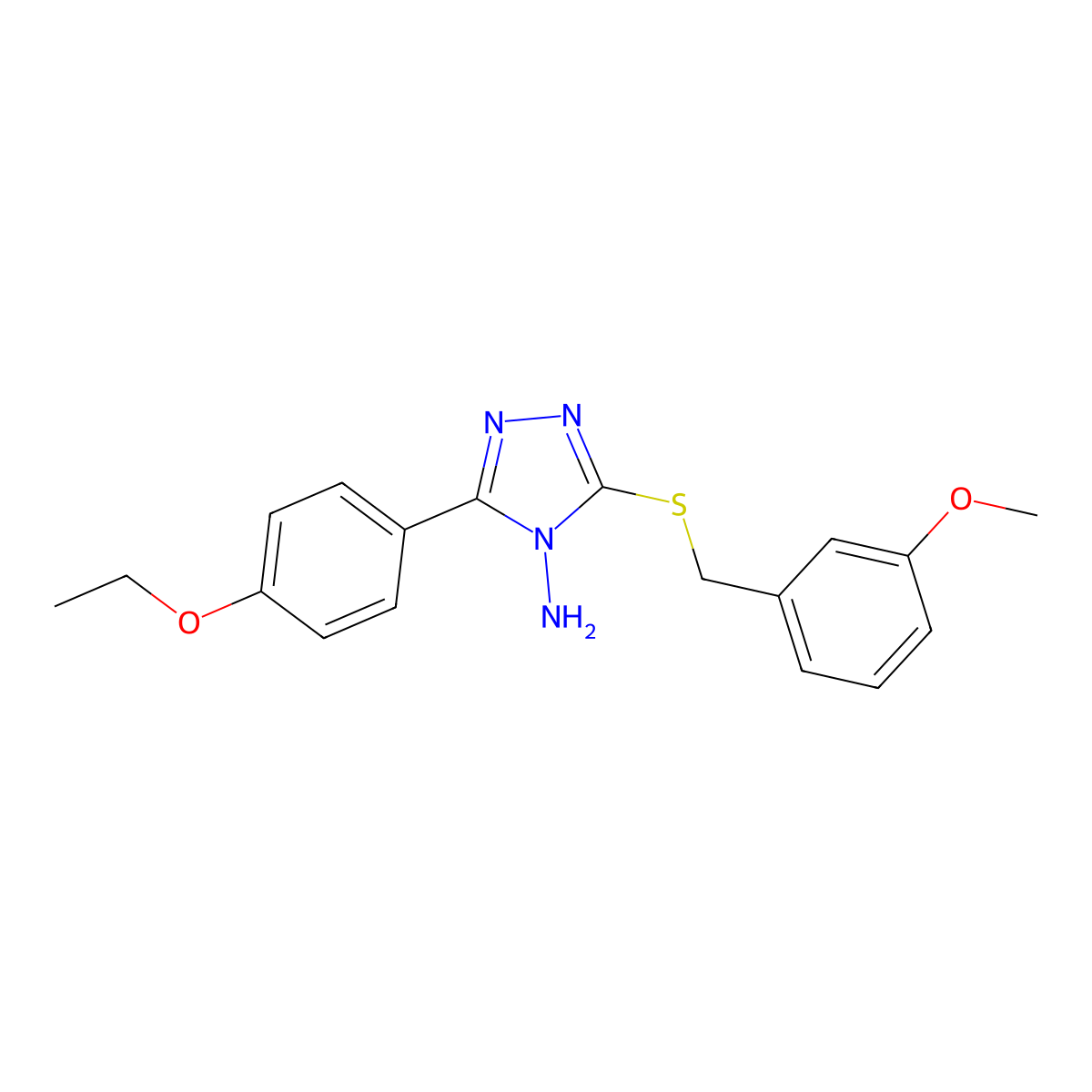 5-(4-Ethoxyphenyl)-3-[(3-methoxyphenyl)methylthio]-1,2,4-triazole-4-ylamine molecular structure, CAS 577990-11-5