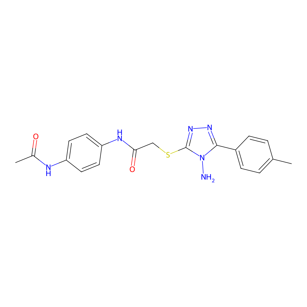 N-[4-(acetylamino)phenyl]-2-{[4-amino-5-(4-methylphenyl)-4H-1,2,4-triazol-3-yl]sulfanyl}acetamide molecular structure, CAS 577990-18-2
