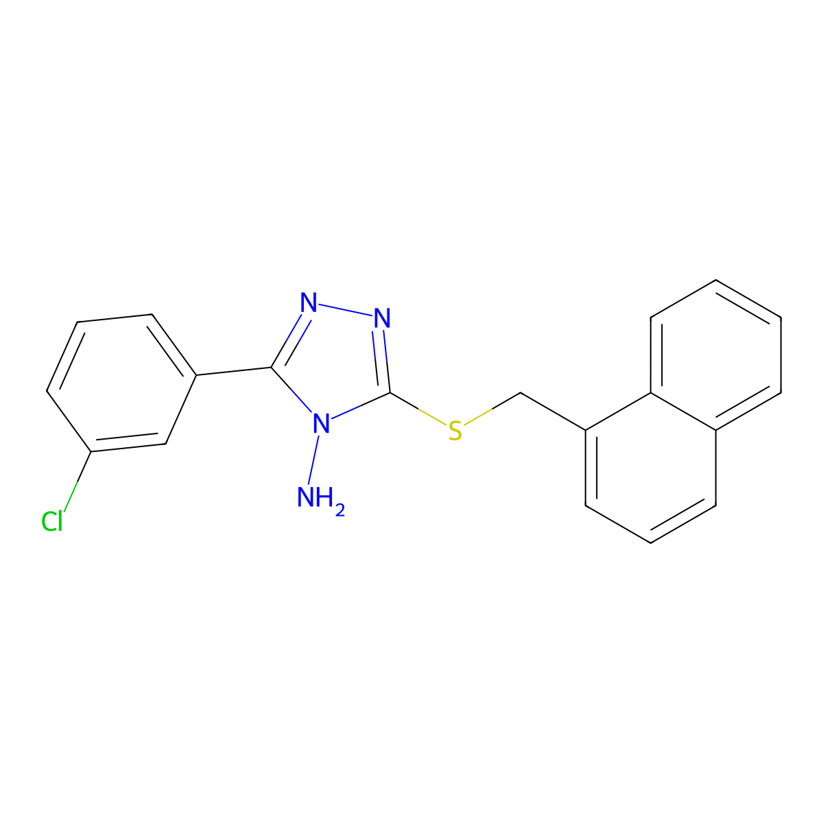 5-(3-Chlorophenyl)-3-(naphthylmethylthio)-1,2,4-triazole-4-ylamine molecular structure, CAS 577990-41-1