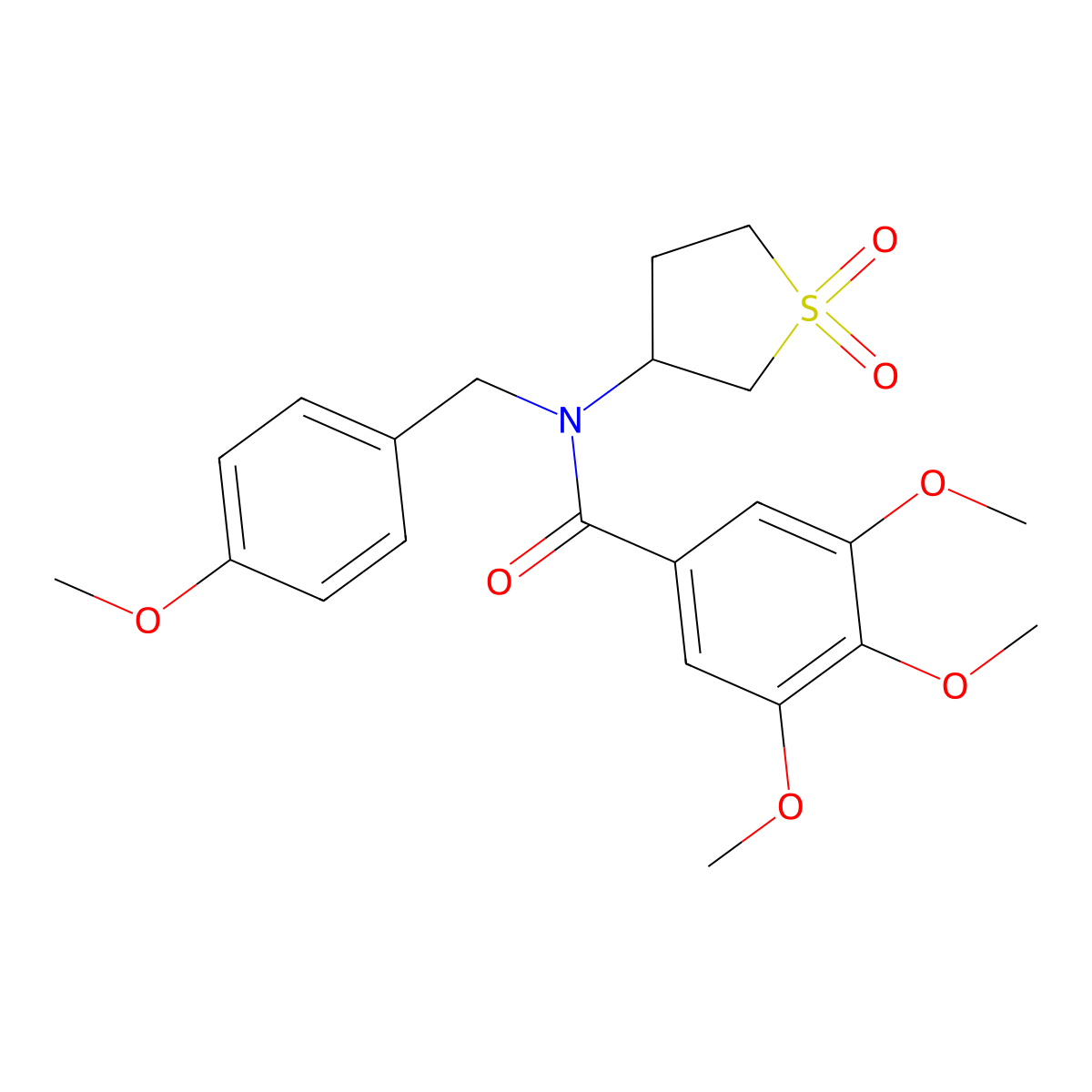 N-(1,1-dioxidotetrahydrothiophen-3-yl)-3,4,5-trimethoxy-N-(4-methoxybenzyl)benzamide molecular structure, CAS 577990-46-6