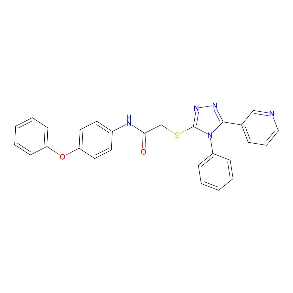 N-(4-phenoxyphenyl)-2-{[4-phenyl-5-(pyridin-3-yl)-4H-1,2,4-triazol-3-yl]sulfanyl}acetamide molecular structure, CAS 577990-49-9
