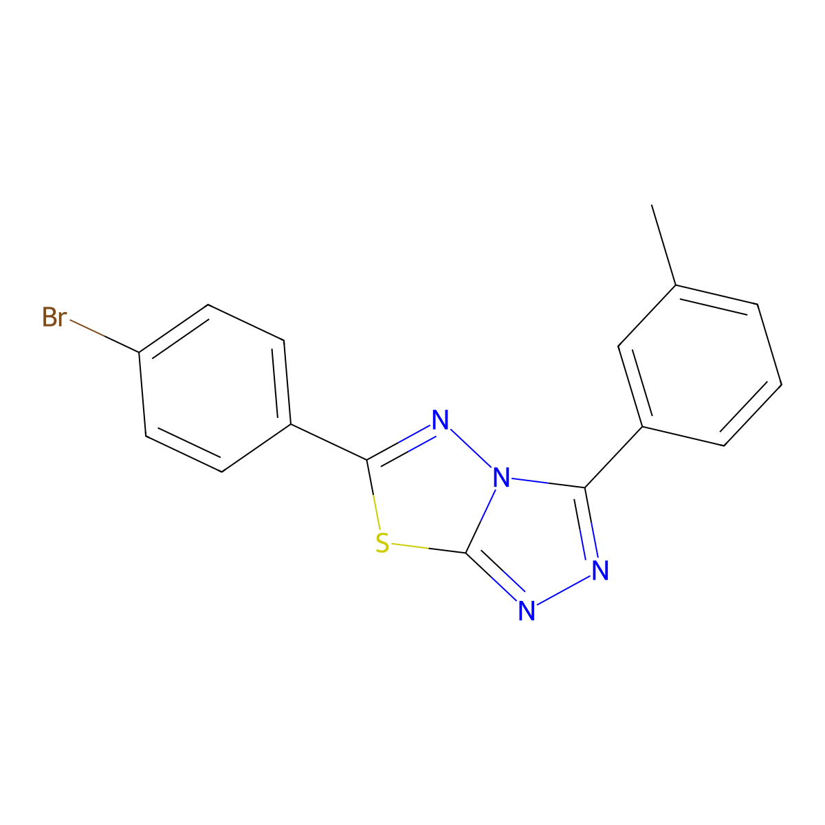 6-(4-Bromophenyl)-3-(3-methylphenyl)[1,2,4]triazolo[3,4-b][1,3,4]thiadiazole molecular structure, CAS 577990-66-0