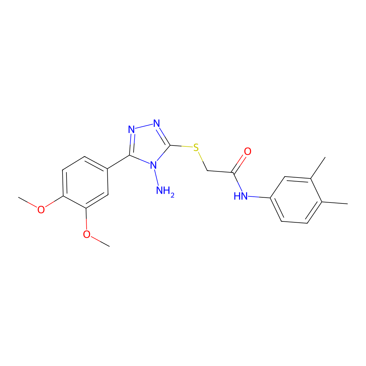 2-((4-amino-5-(3,4-dimethoxyphenyl)-4H-1,2,4-triazol-3-yl)thio)-N-(3,4-dimethylphenyl)acetamide molecular structure, CAS 577990-68-2