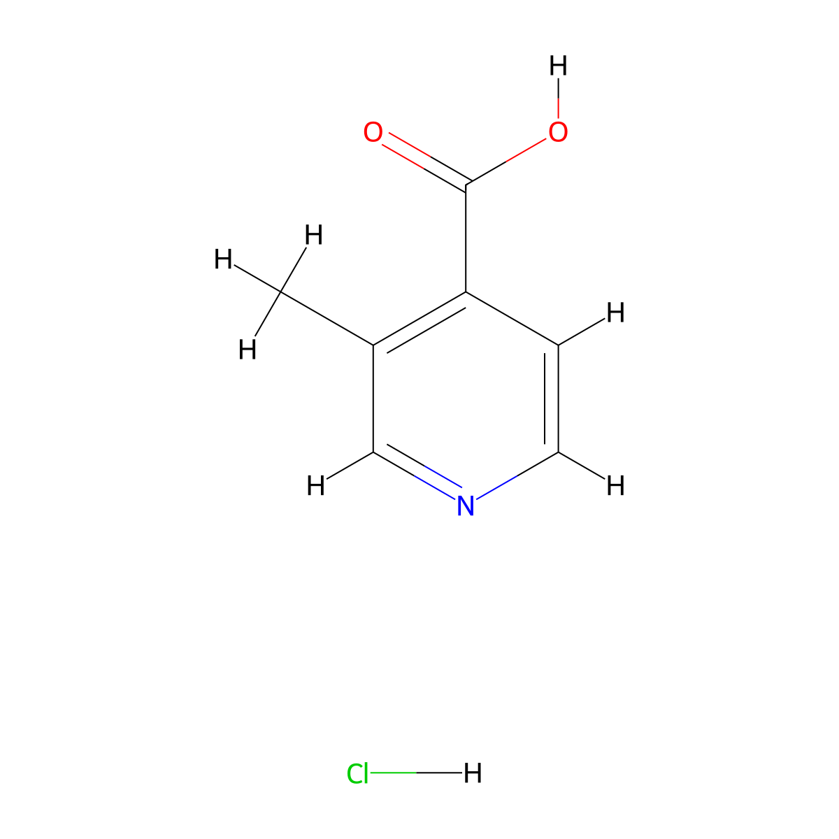3-Methylpyridine-4-carboxylic acid hydrochloride molecular structure, CAS 577993-80-7