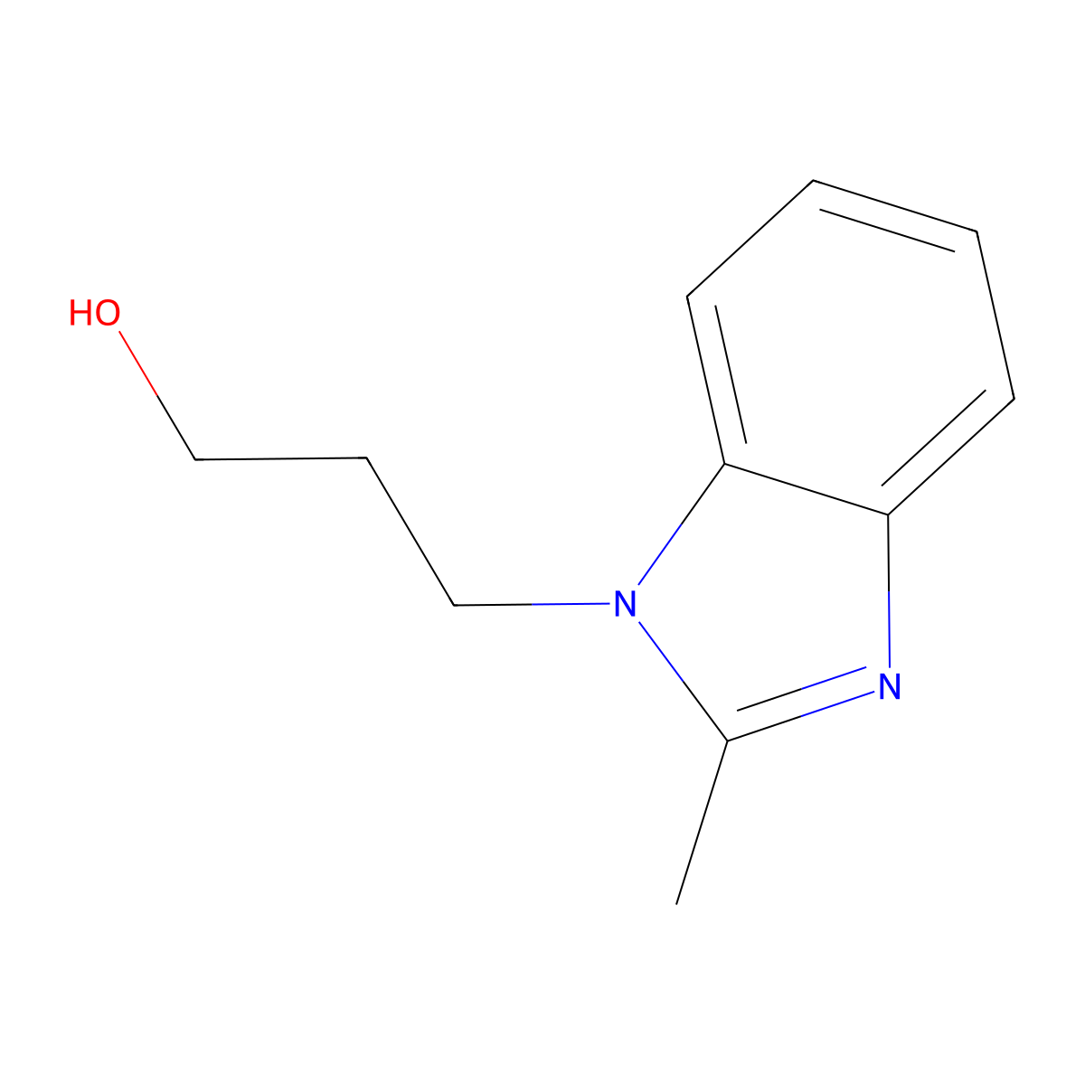 3-(2-methyl-1H-1,3-benzodiazol-1-yl)propan-1-ol molecular structure, CAS 577994-95-7