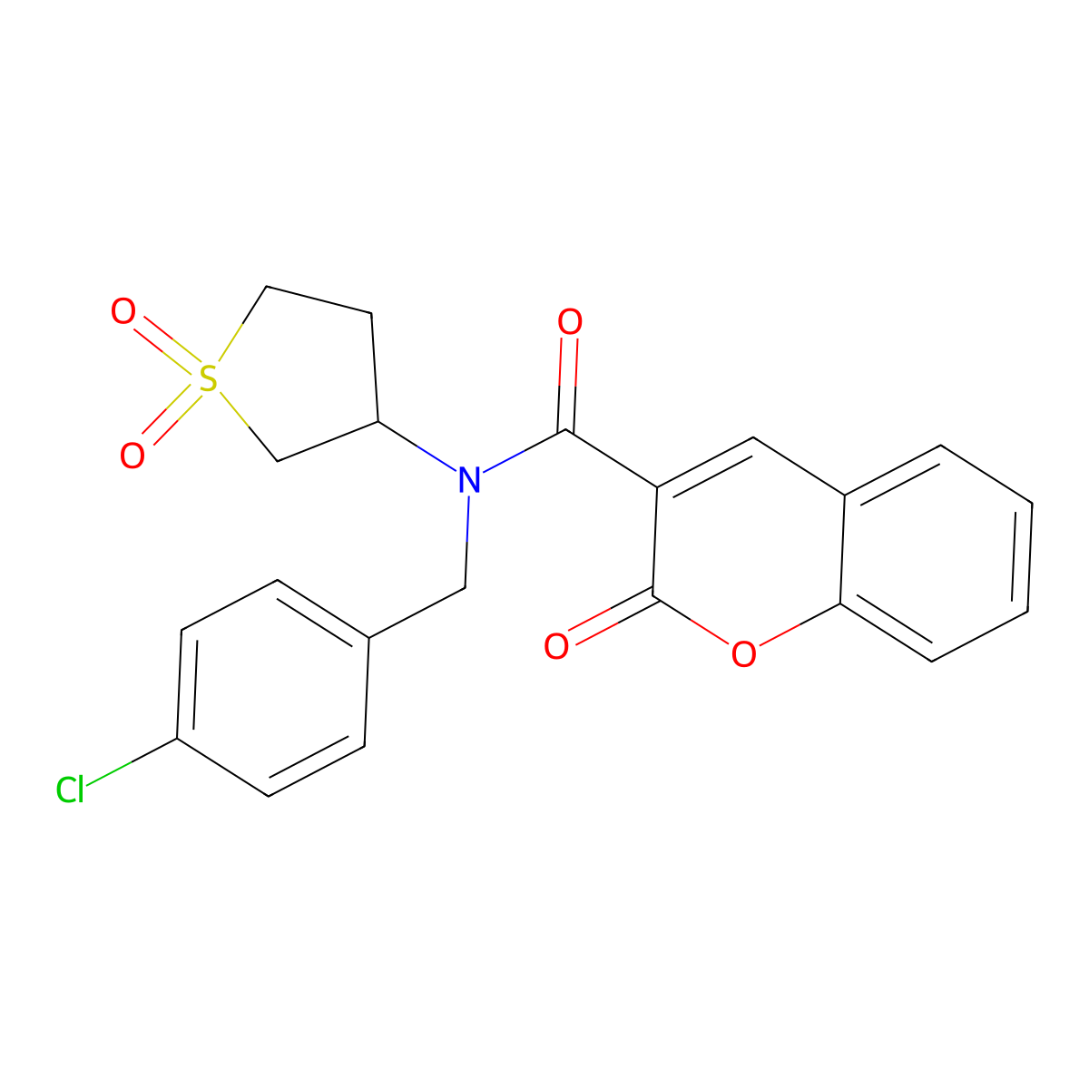 N-(4-chlorobenzyl)-N-(1,1-dioxidotetrahydrothiophen-3-yl)-2-oxo-2H-chromene-3-carboxamide molecular structure, CAS 577996-09-9