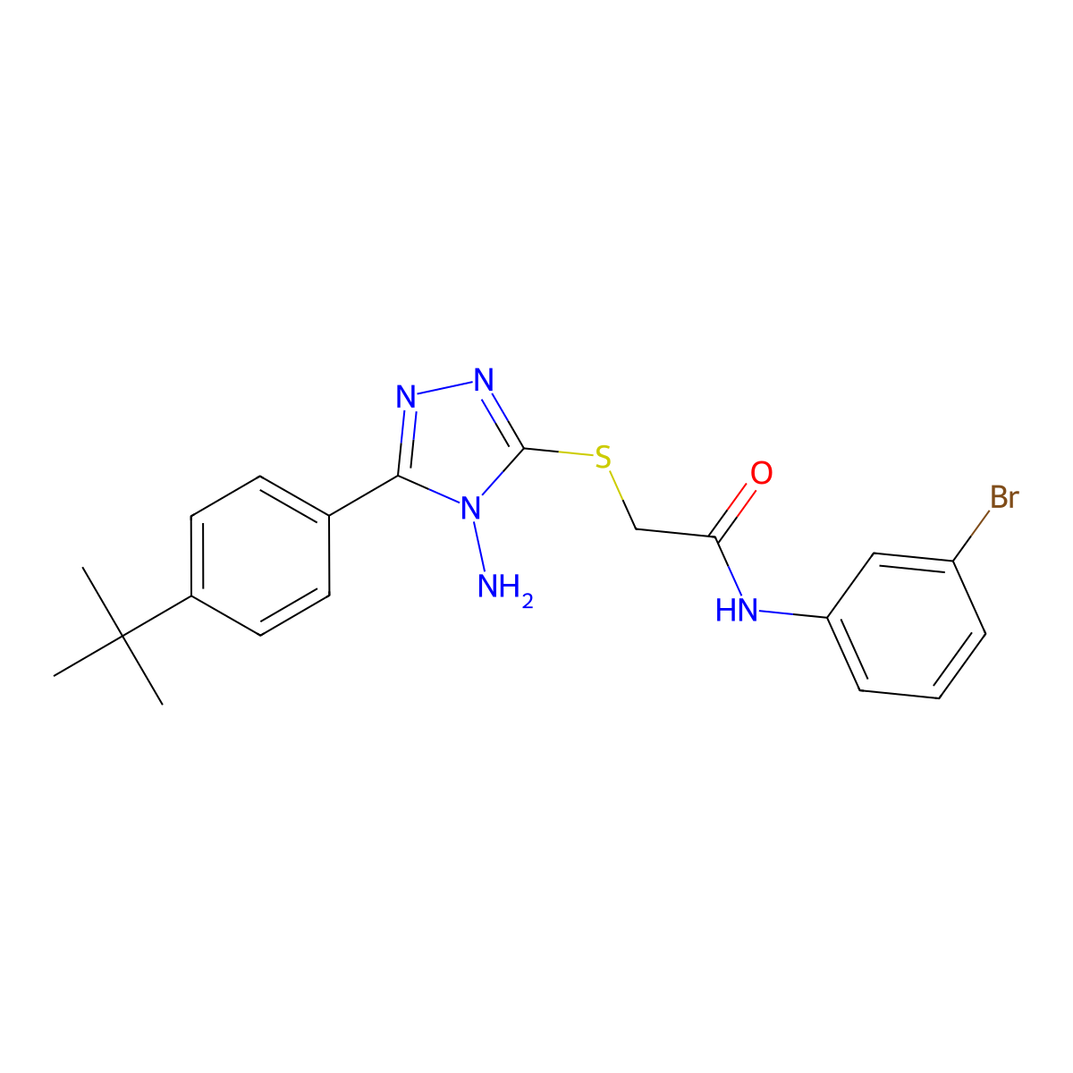 2-{[4-amino-5-(4-tert-butylphenyl)-4H-1,2,4-triazol-3-yl]sulfanyl}-N-(3-bromophenyl)acetamide molecular structure, CAS 577996-76-0