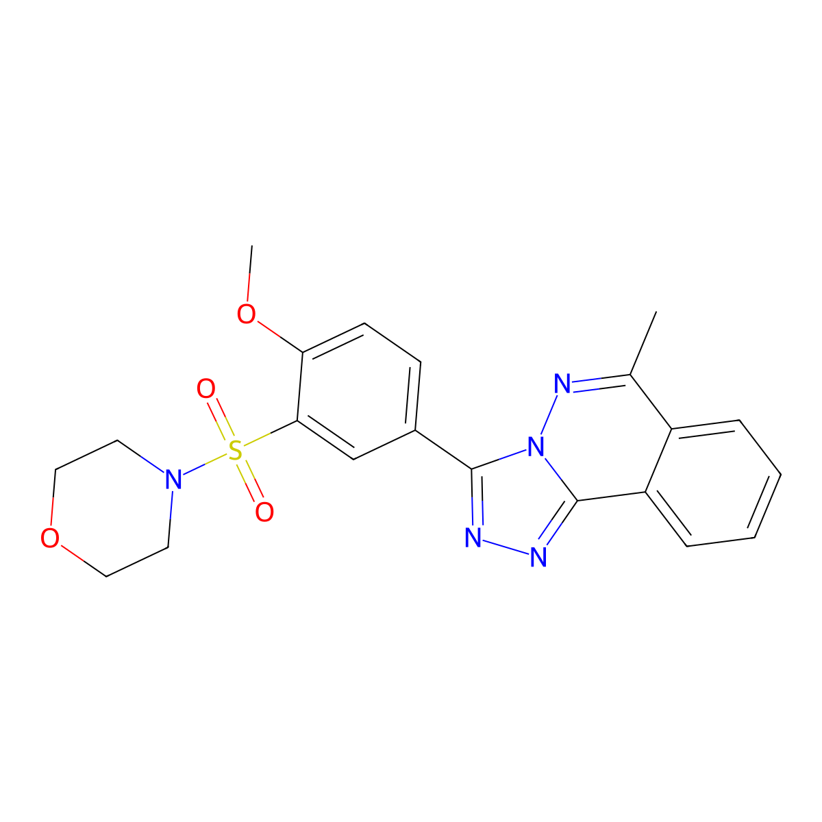 4-[2-Methoxy-5-(6-methyl-[1,2,4]triazolo[3,4-a]phthalazin-3-yl)phenyl]sulfonylmorpholine molecular structure, CAS 577997-54-7