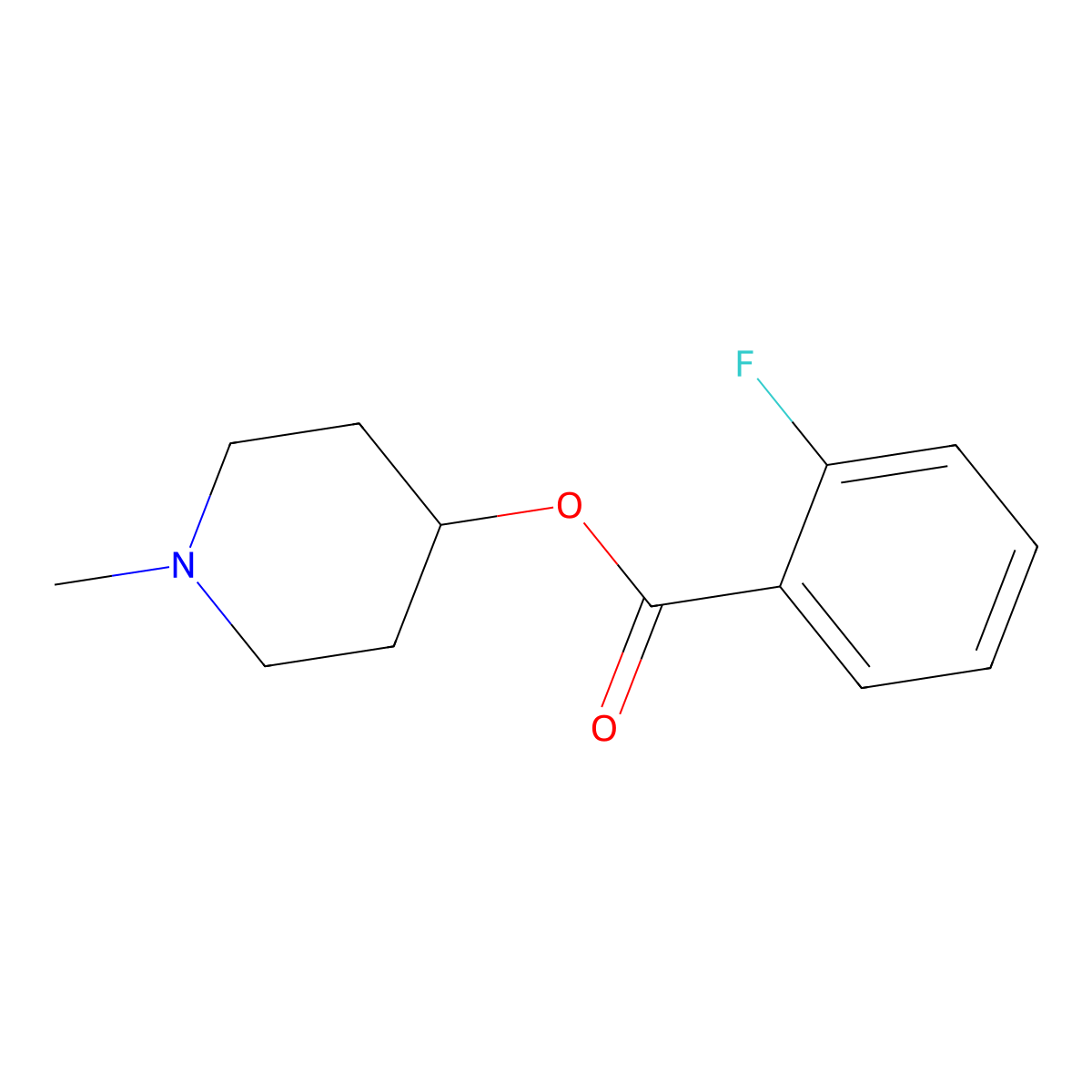1-Methylpiperidin-4-yl 2-fluorobenzoate molecular structure, CAS 577998-53-9