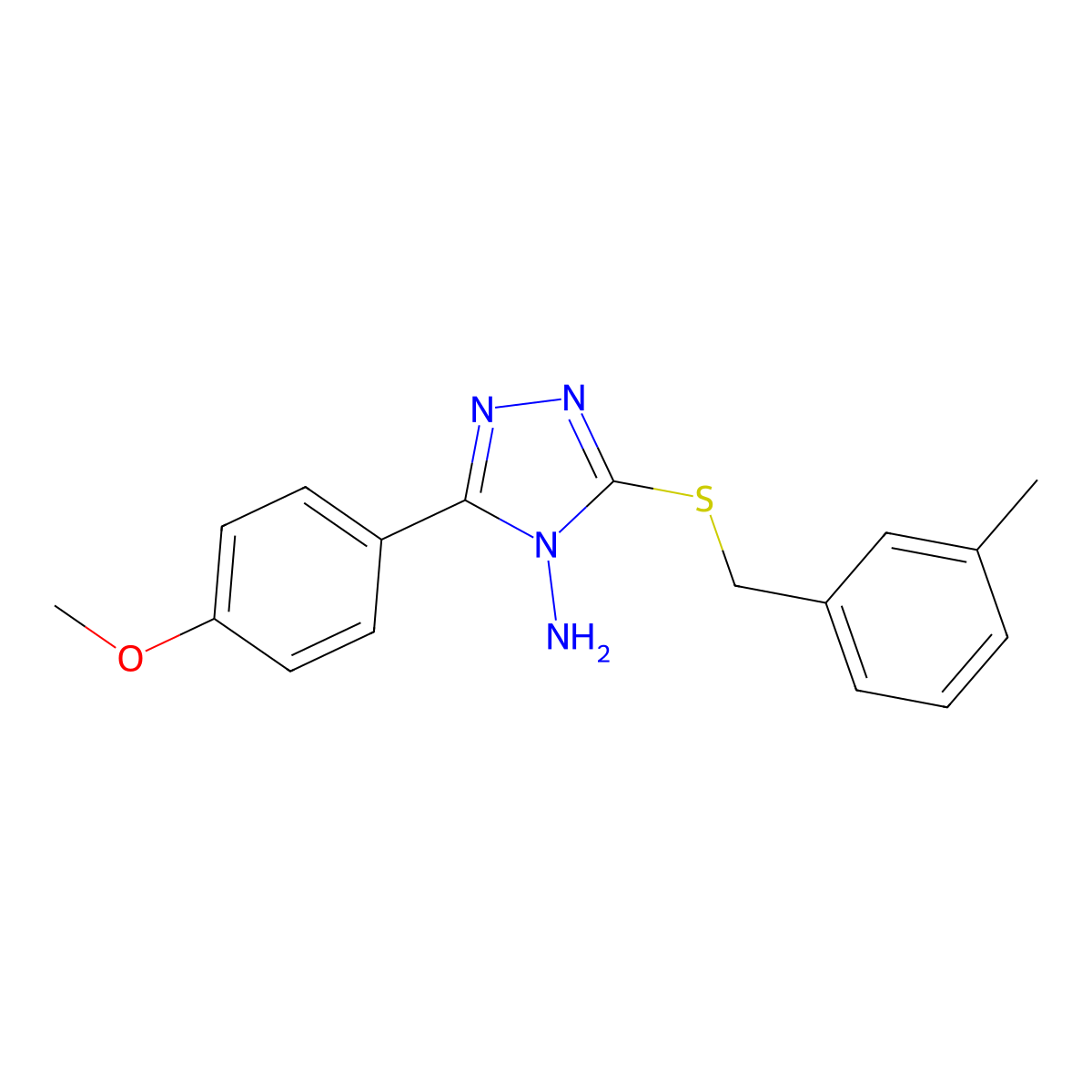5-(4-Methoxyphenyl)-3-[(3-methylphenyl)methylthio]-1,2,4-triazole-4-ylamine molecular structure, CAS 577999-05-4
