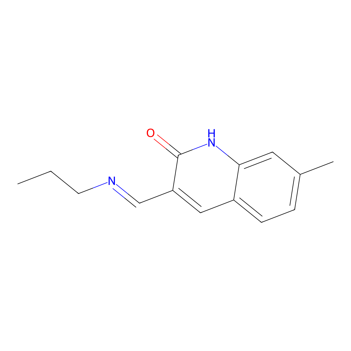 7-methyl-3-[(E)-(propylimino)methyl]quinolin-2(1H)-one molecular structure, CAS 577999-42-9