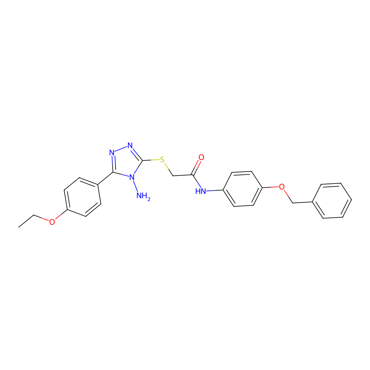 2-[4-amino-5-(4-ethoxyphenyl)(1,2,4-triazol-3-ylthio)]-N-[4-(phenylmethoxy)phe nyl]acetamide molecular structure, CAS 577999-47-4