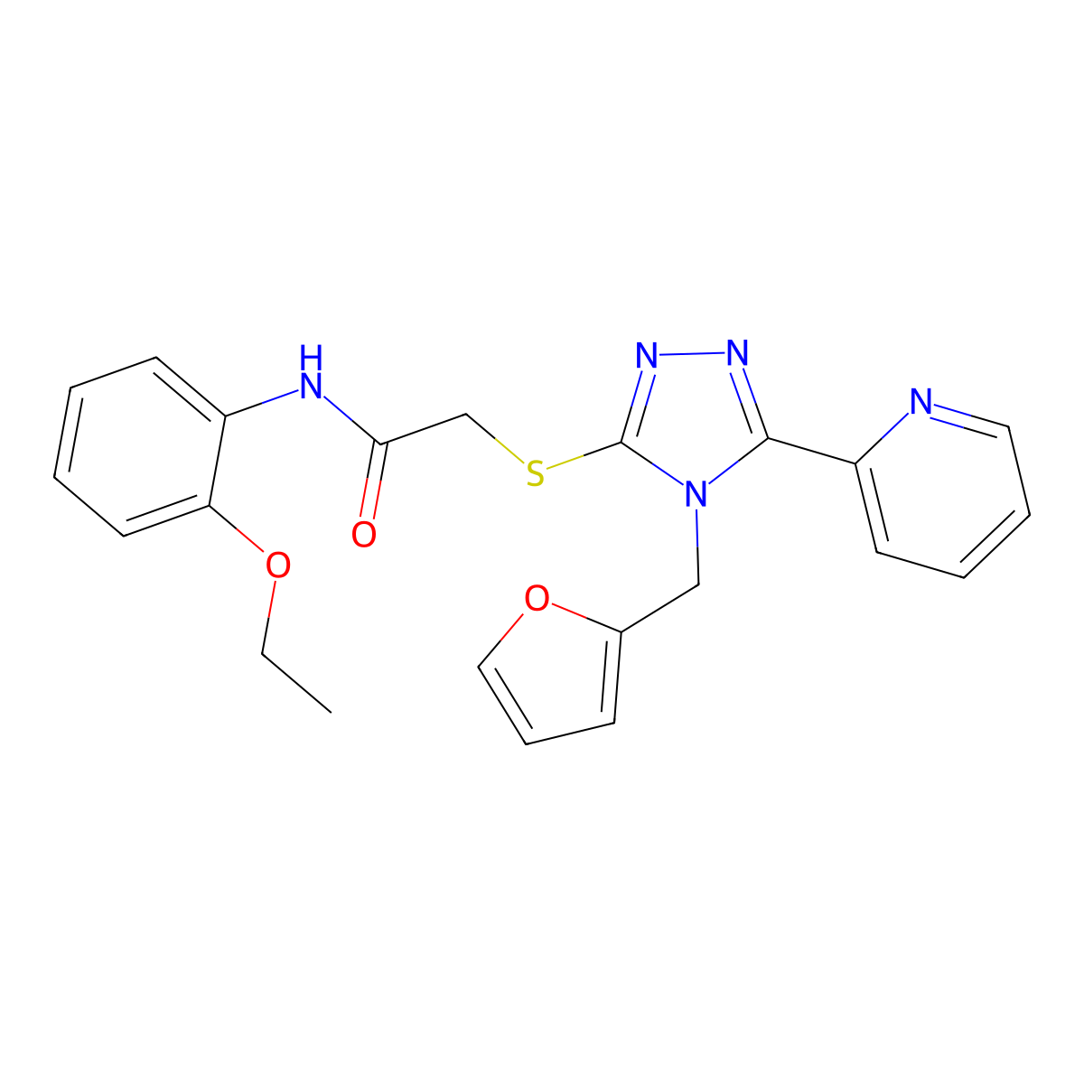 N-(2-ethoxyphenyl)-2-{[4-(furan-2-ylmethyl)-5-(pyridin-2-yl)-4H-1,2,4-triazol-3-yl]sulfanyl}acetamide molecular structure, CAS 577999-79-2
