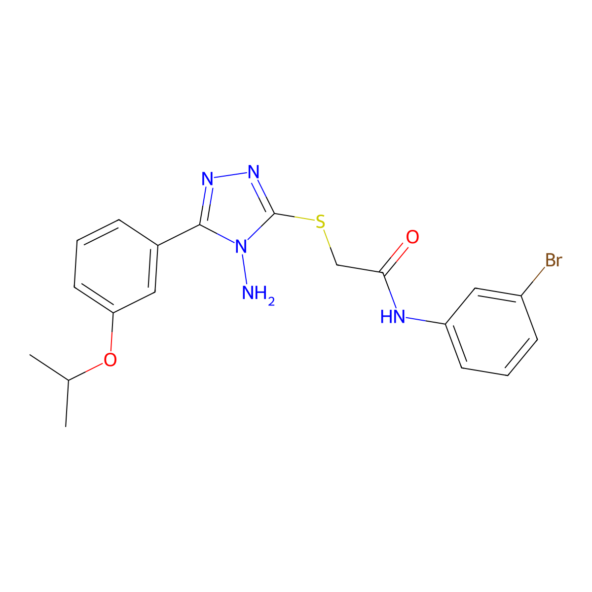 2-({4-amino-5-[3-(propan-2-yloxy)phenyl]-4H-1,2,4-triazol-3-yl}sulfanyl)-N-(3-bromophenyl)acetamide molecular structure, CAS 577999-80-5