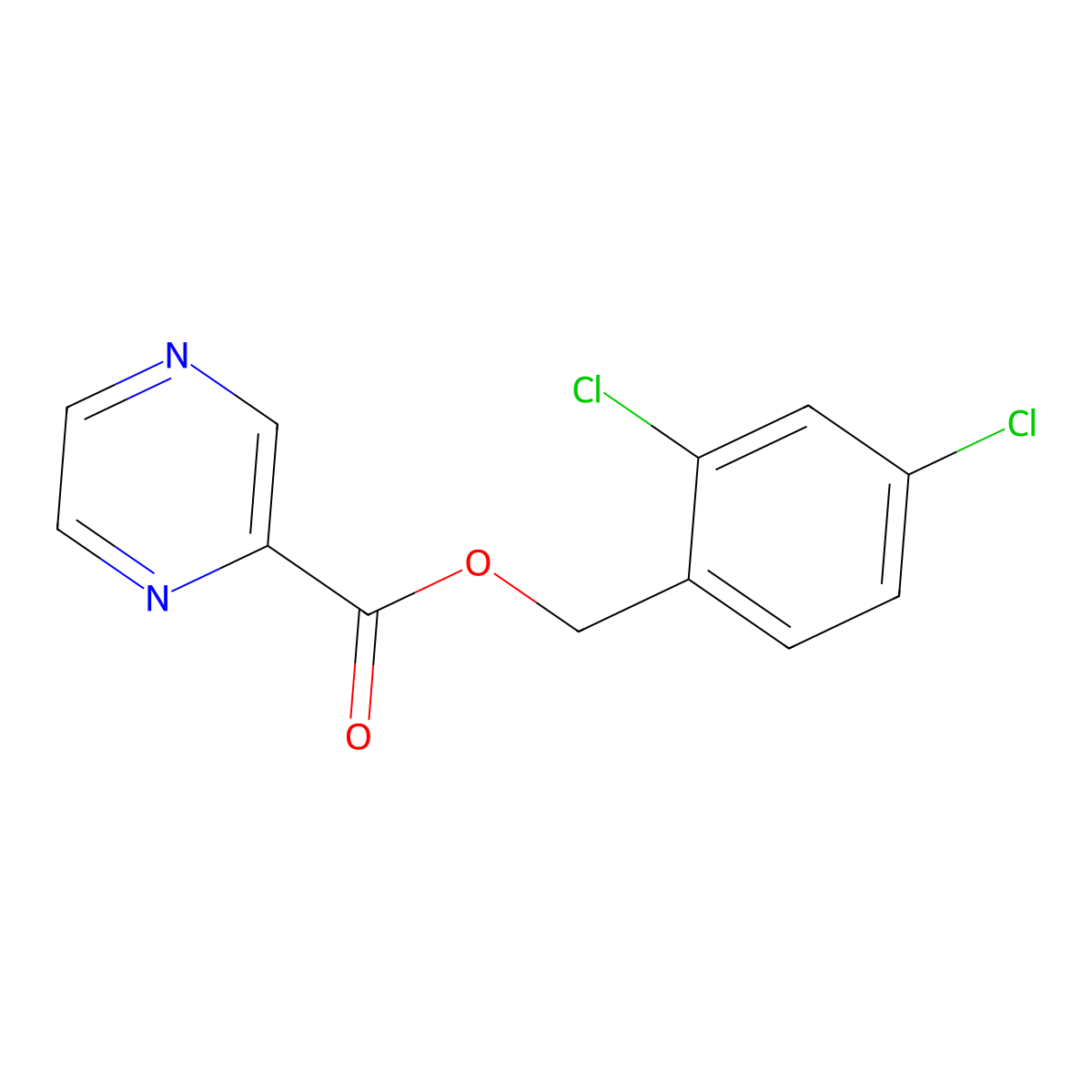 2,4-Dichlorobenzyl 2-pyrazinecarboxylate molecular structure, CAS 577999-95-2